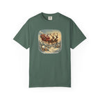 Santa's Sleigh Christmas Village Halftone T-Shirt