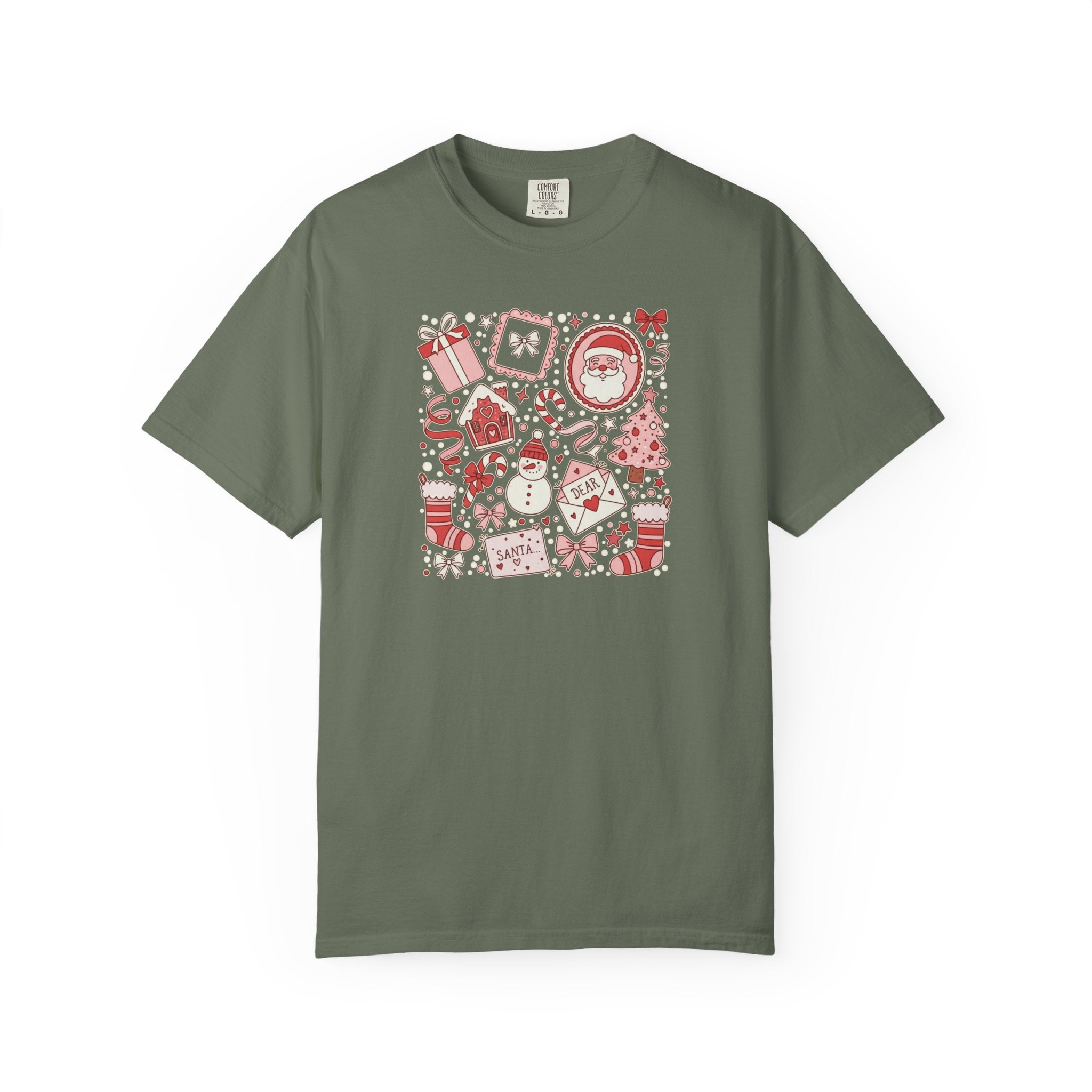 Dear Santa Christmas Festive Season Doodle Collage T-Shirt