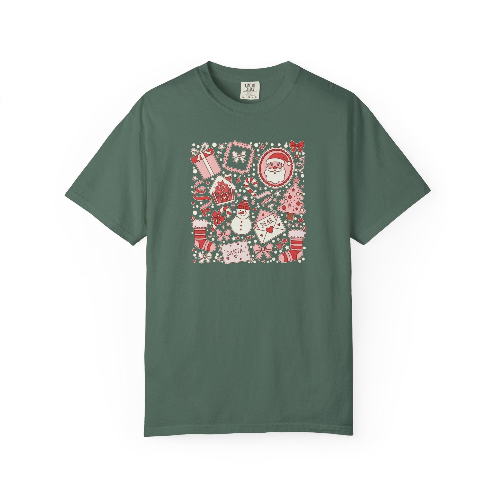 Dear Santa Christmas Festive Season Doodle Collage T-Shirt