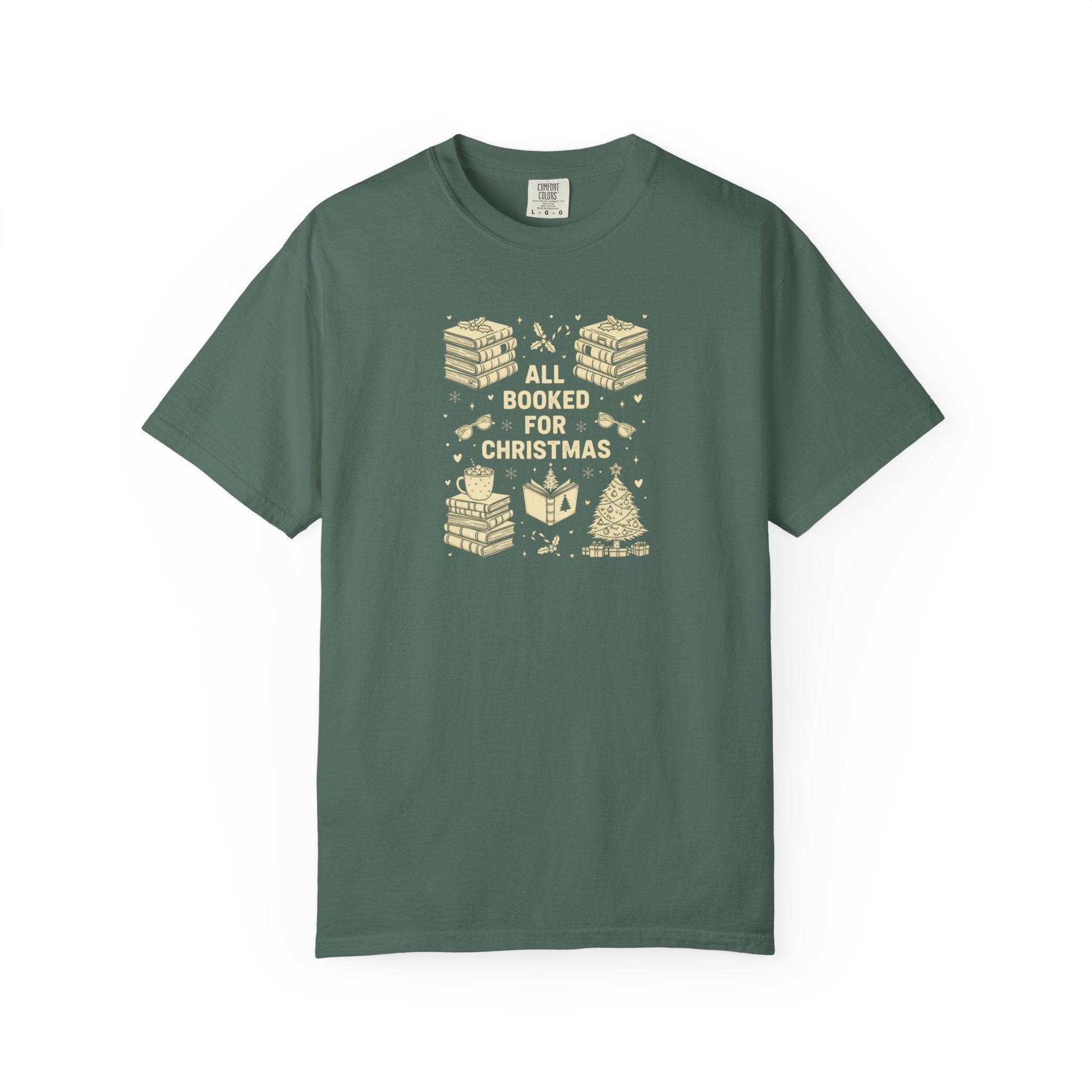 All Booked For Christmas Doodle Collage T-Shirt