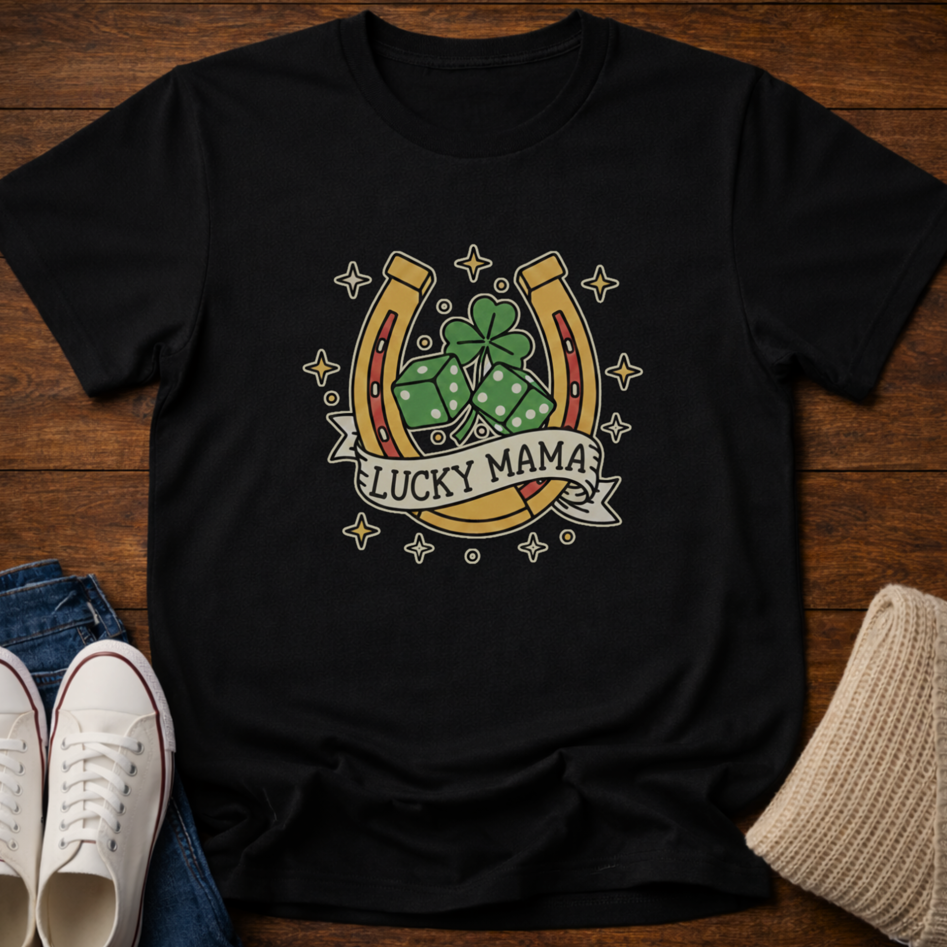 St. Patricks Day Lucky Mama  T-Shirt