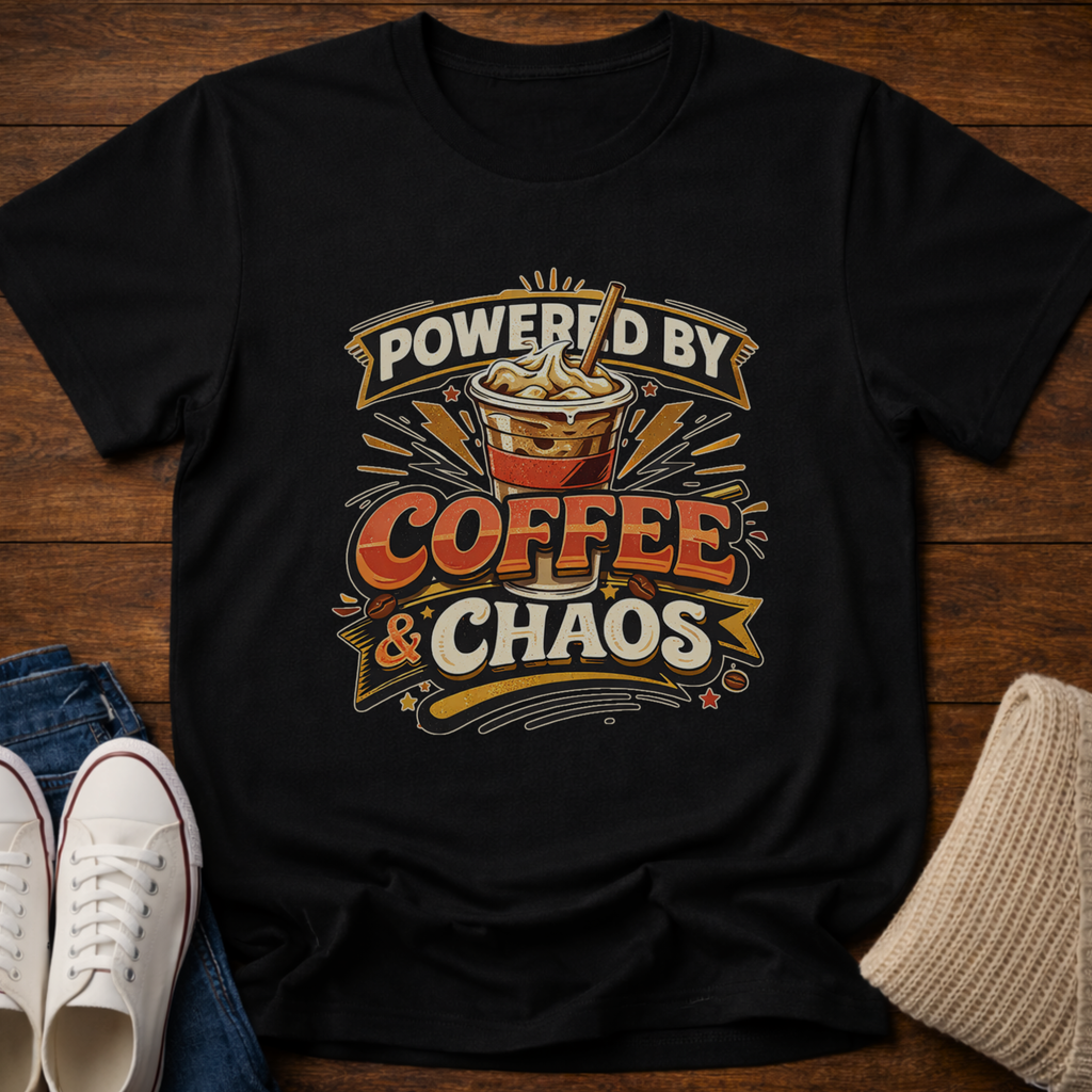Powered by Coffee and Chaos T-Shirt