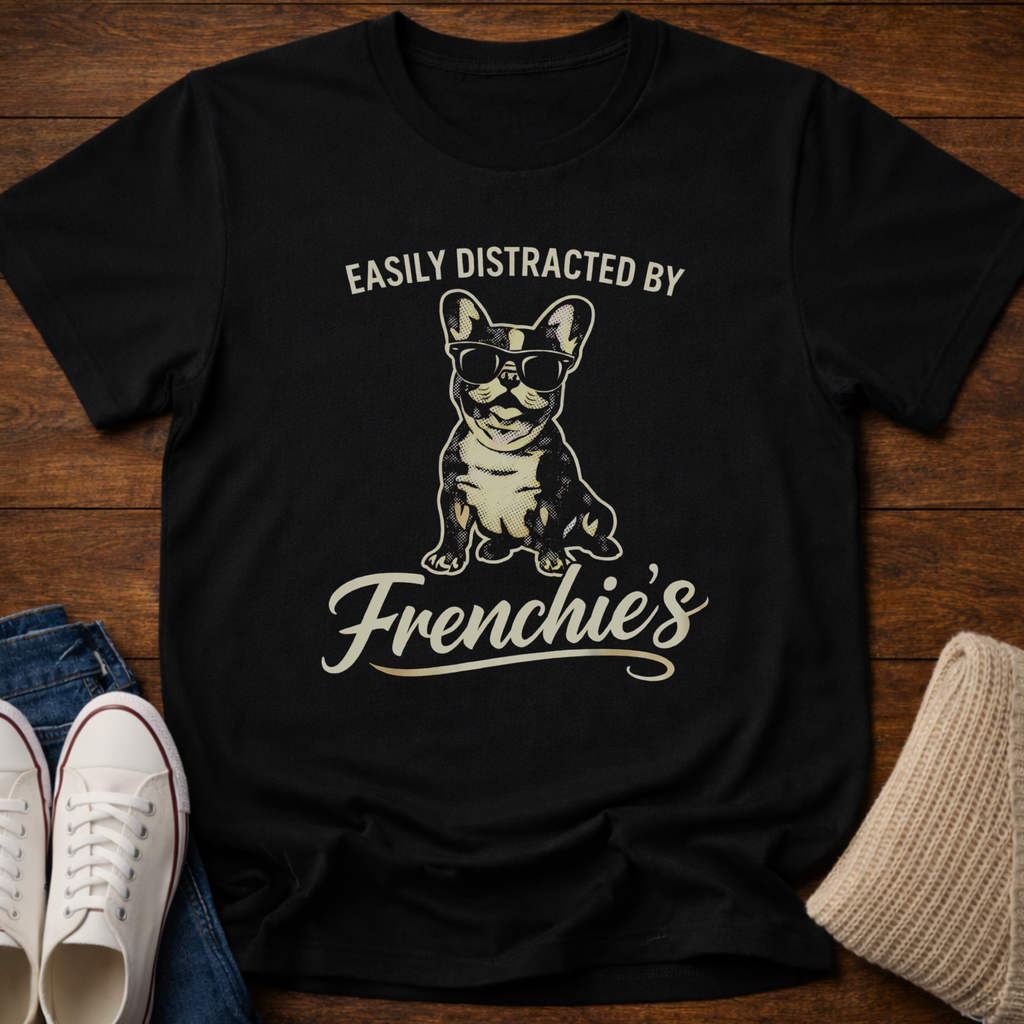 Distracted By Frenchie's T-Shirt