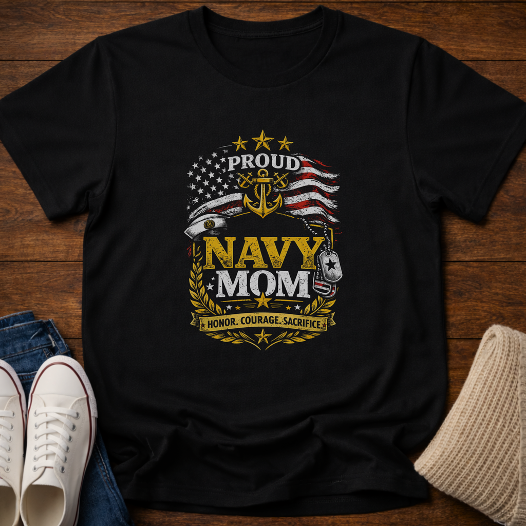 Proud Navy Mom T-Shirt