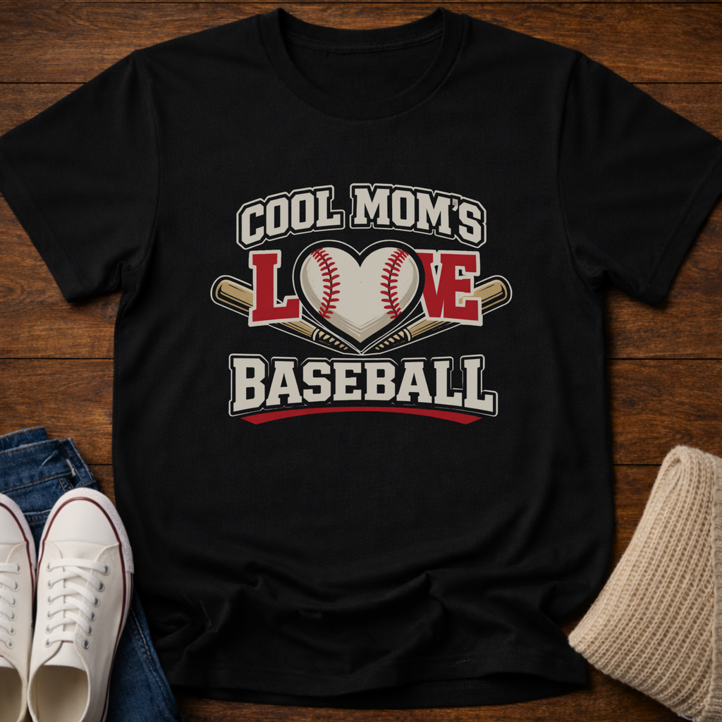 Cool Mom's Love Baseball T-Shirt