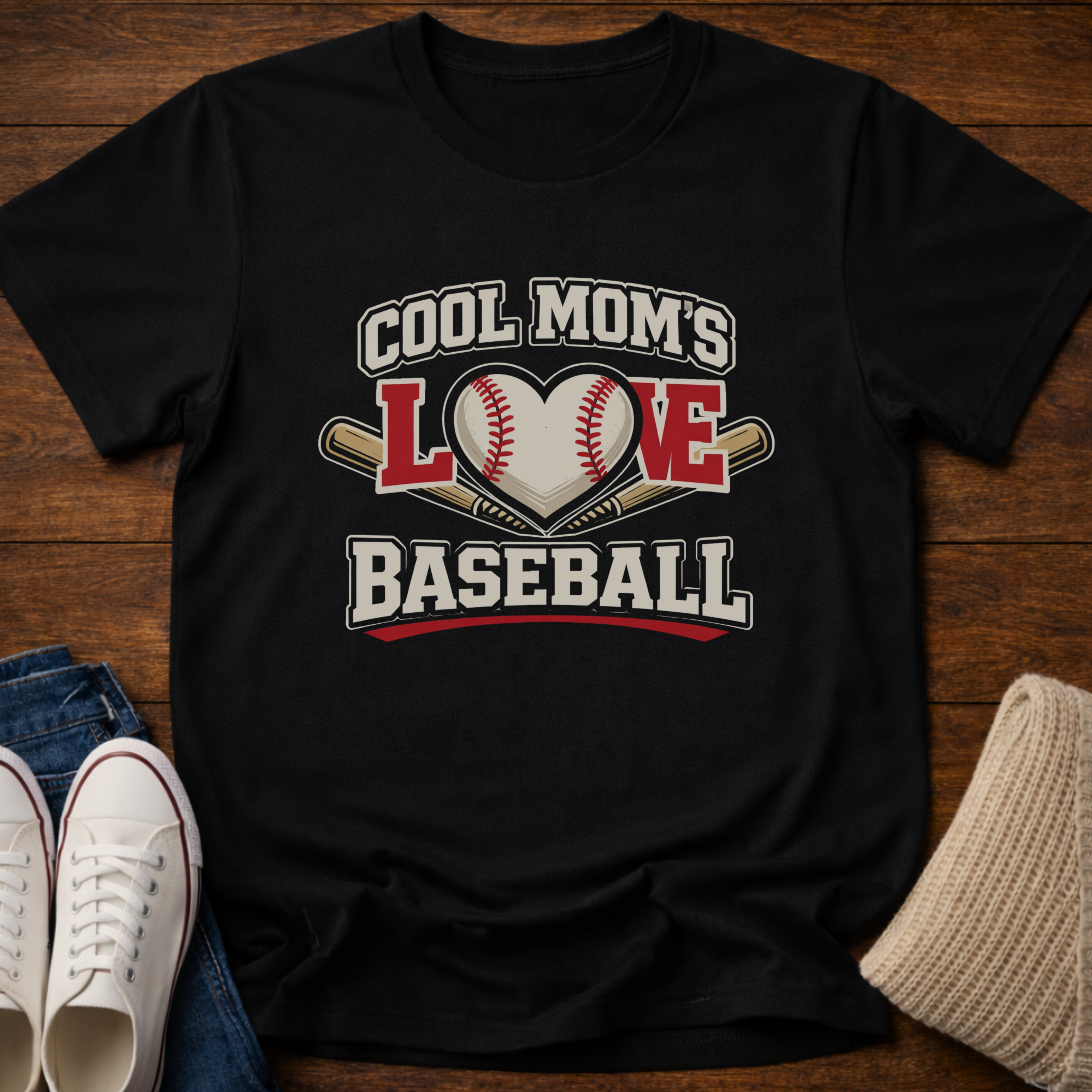 Cool Mom's Love Baseball T-Shirt