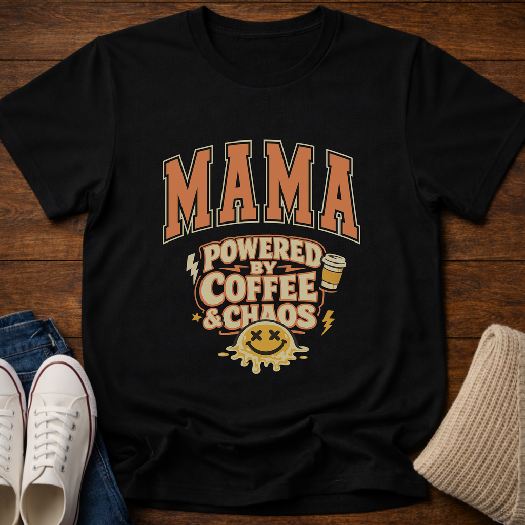 Mama Powered by Coffee and Chaos T-Shirt