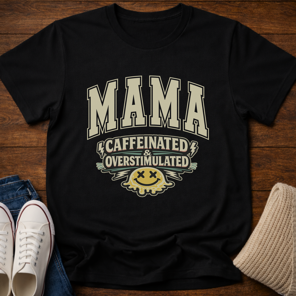 Mama Caffeinated and Overstimulated T-Shirt