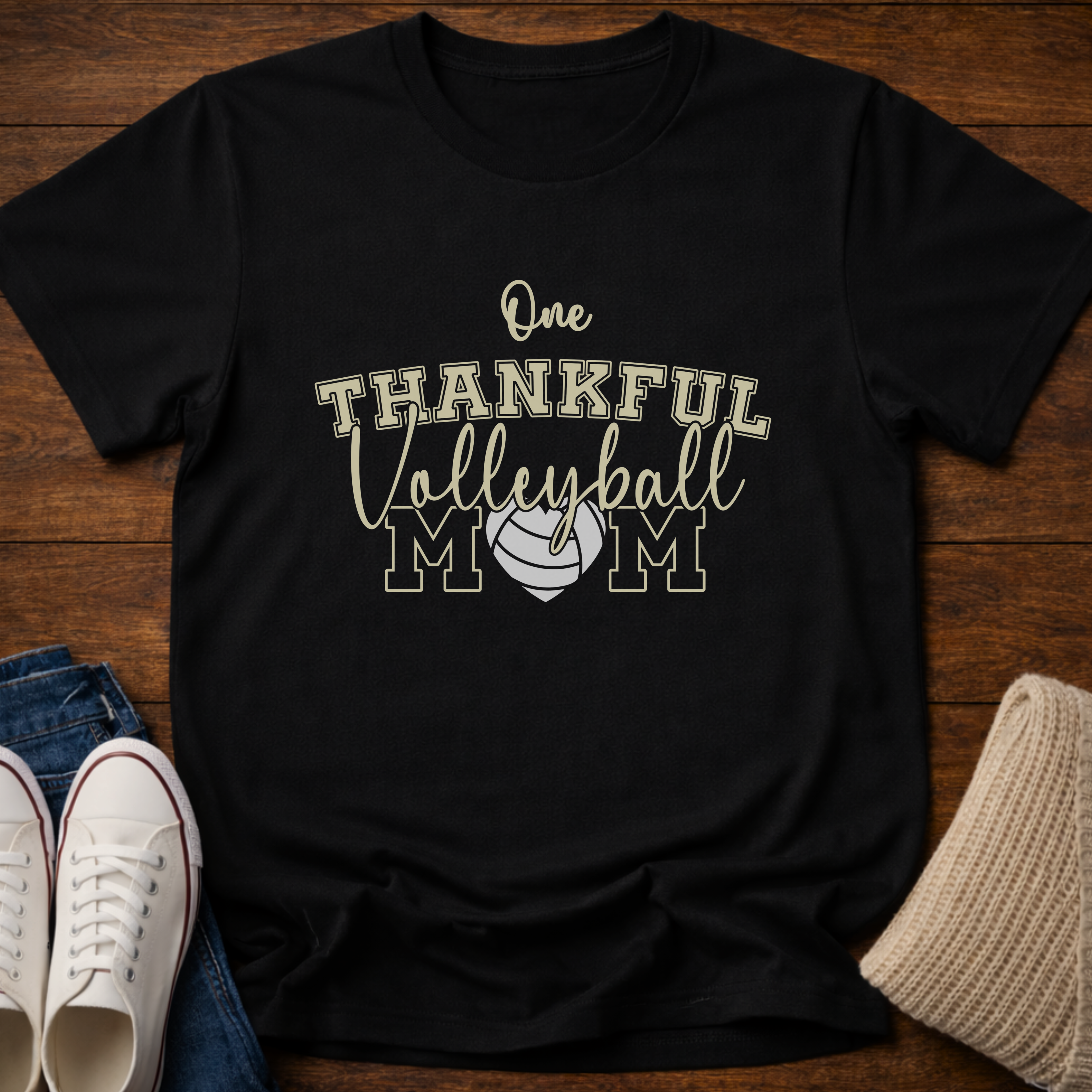 Thankful Volleyball Mom T-Shirt
