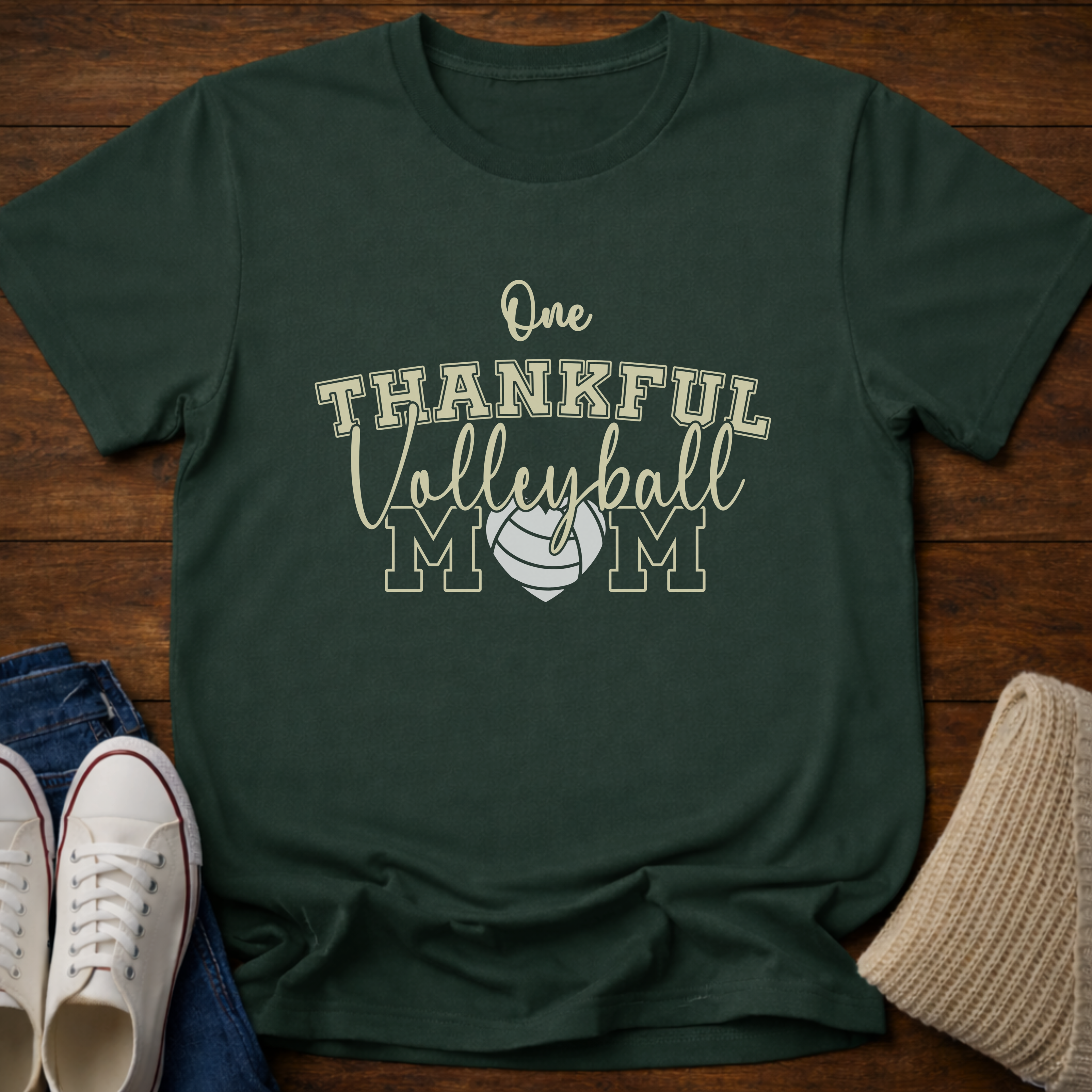 Thankful Volleyball Mom T-Shirt