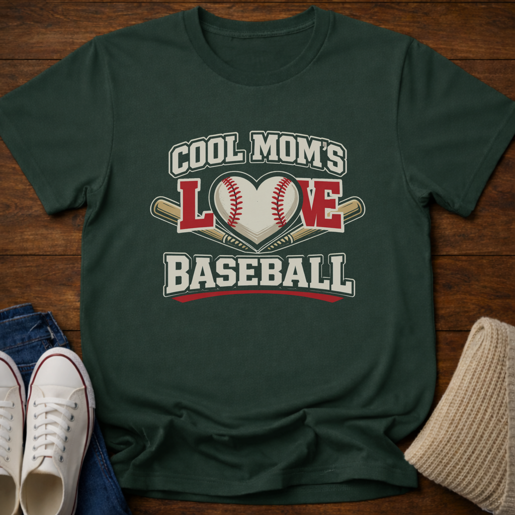 Cool Mom's Love Baseball T-Shirt
