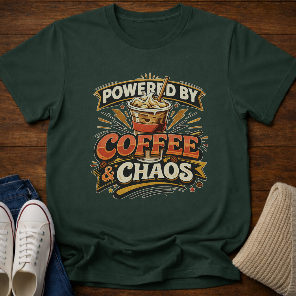 Powered by Coffee and Chaos T-Shirt