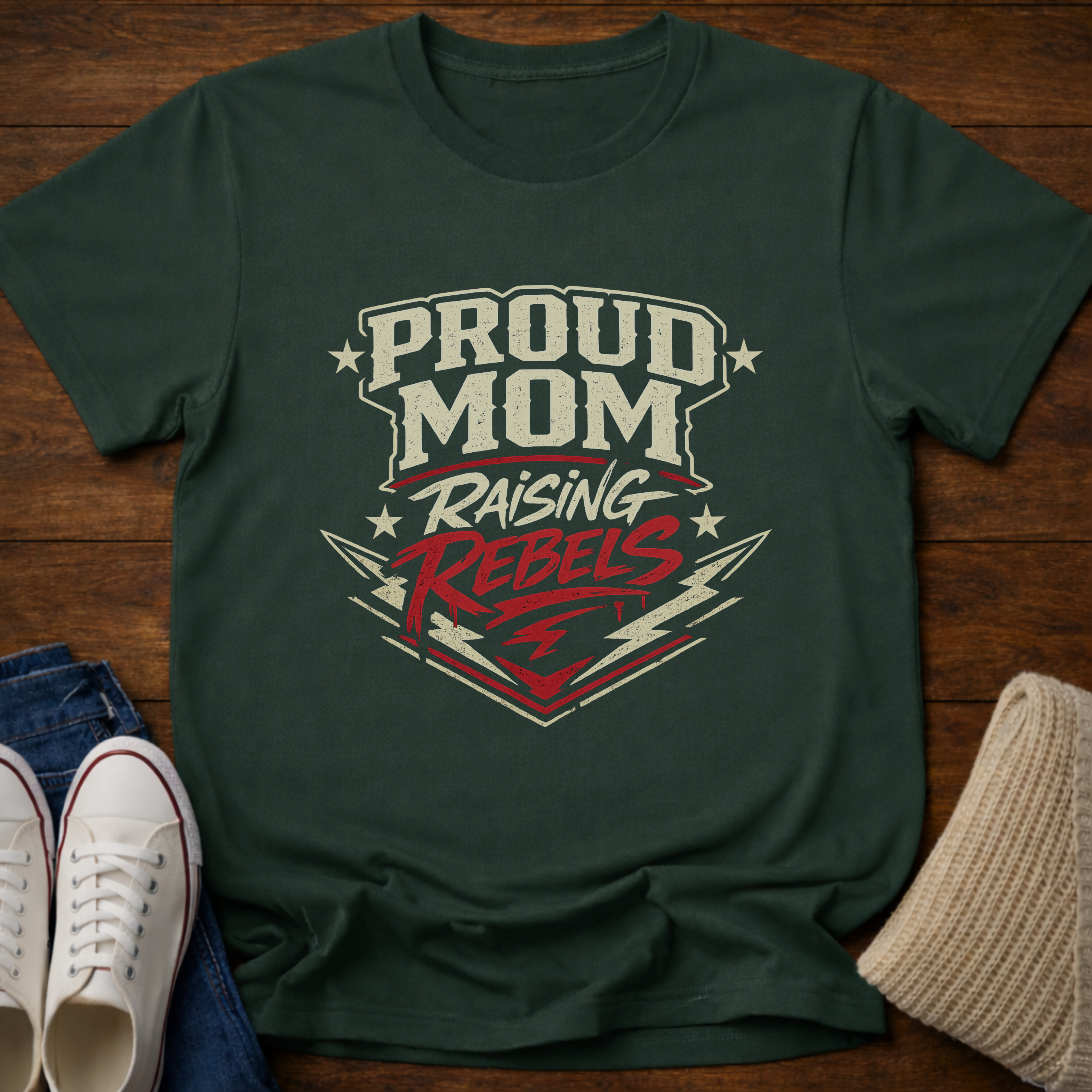 Proud Mom Raising Rebels T-Shirt