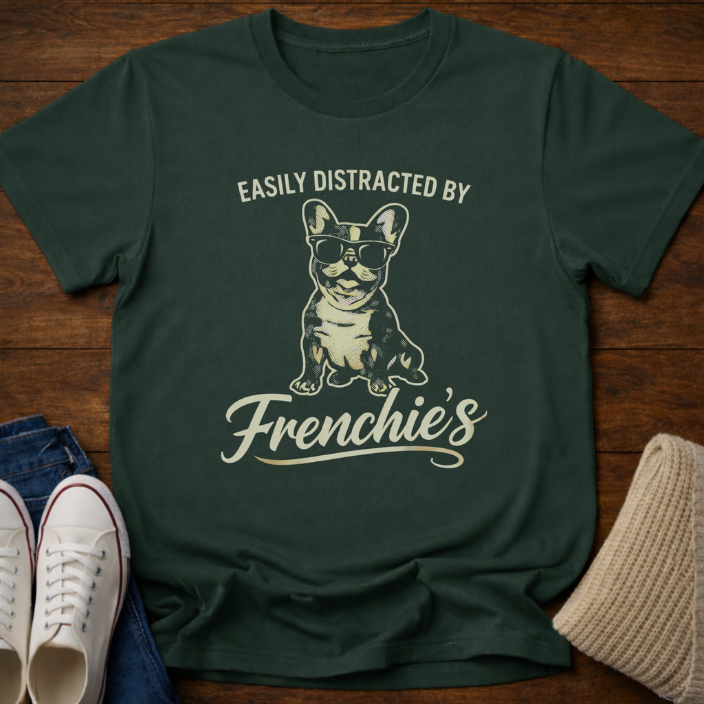 Distracted By Frenchie's T-Shirt