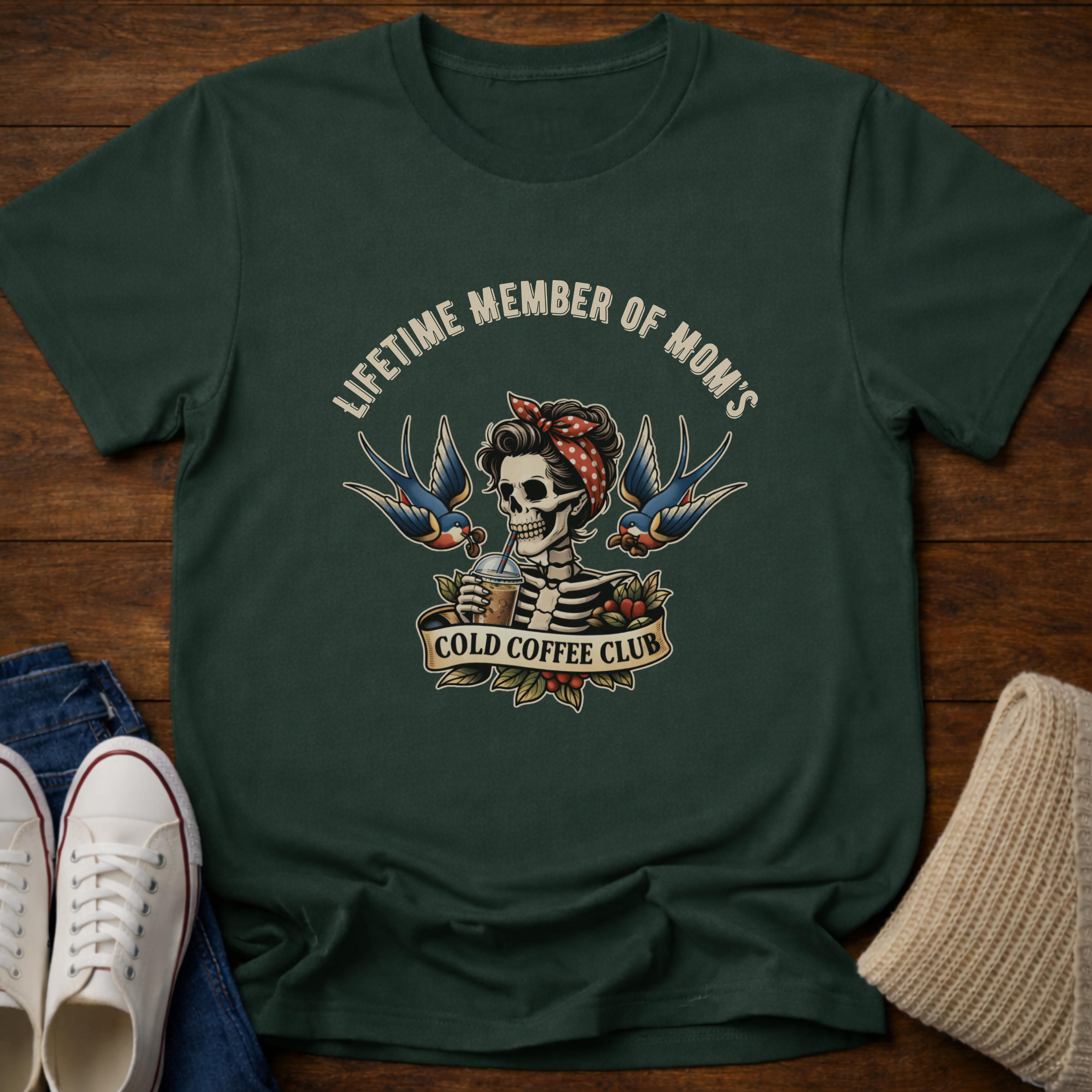 Lifetime Member of Mom's Cold Coffee Club T-Shirt