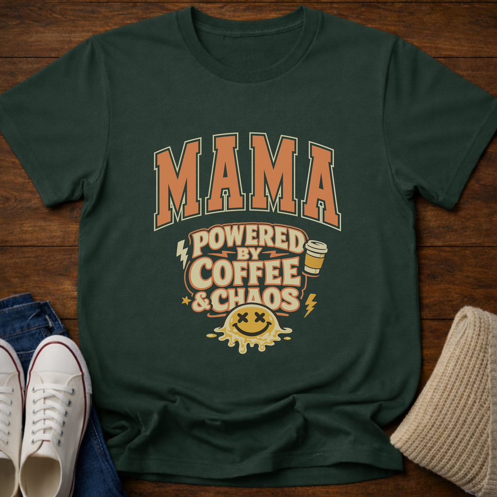 Mama Powered by Coffee and Chaos T-Shirt
