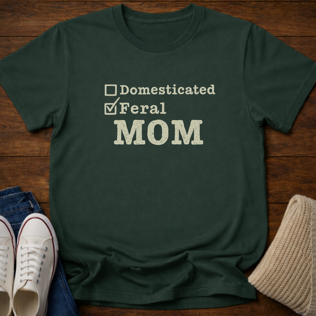 Feral Mom Checked T-Shirt