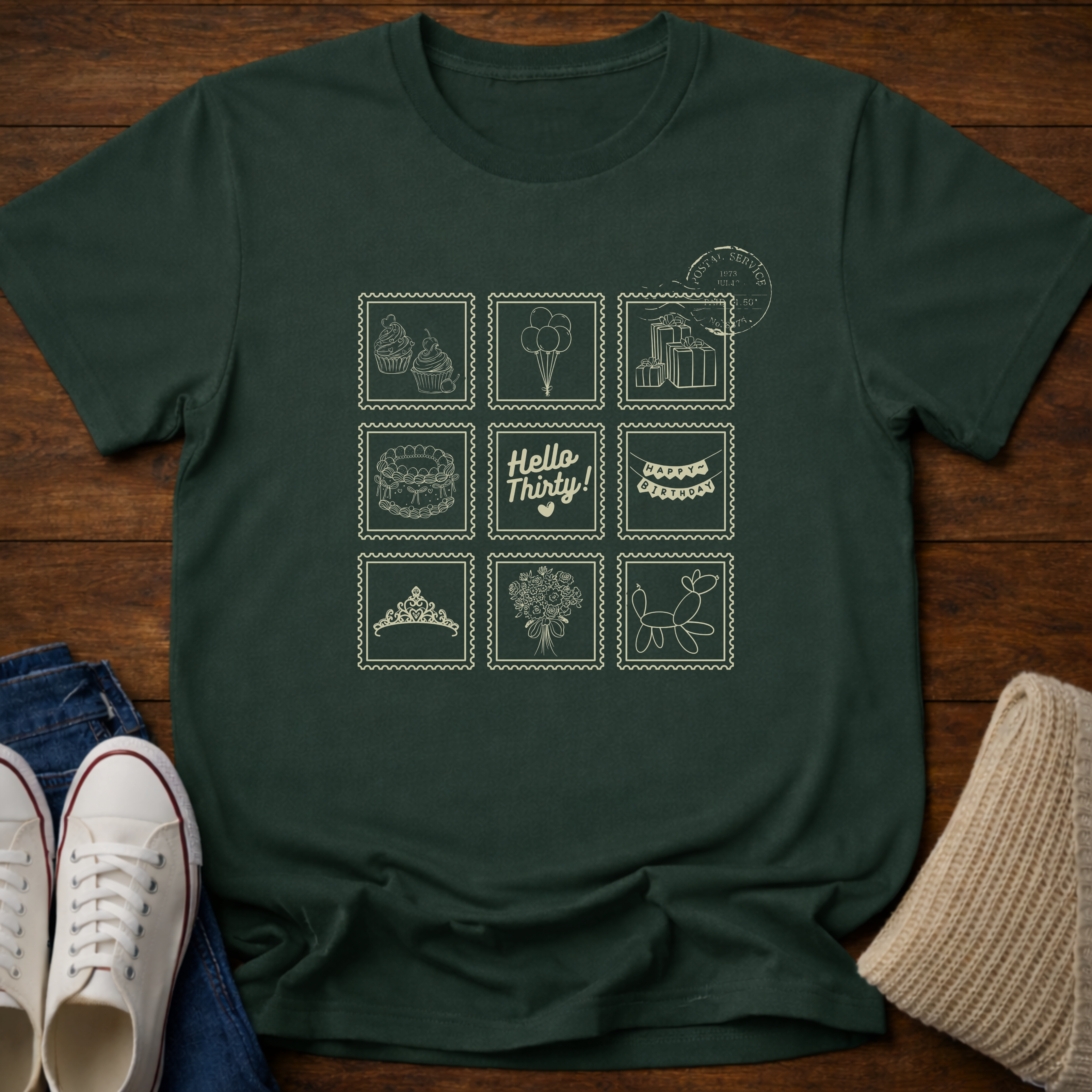 30th Milestone Stamps T-Shirt