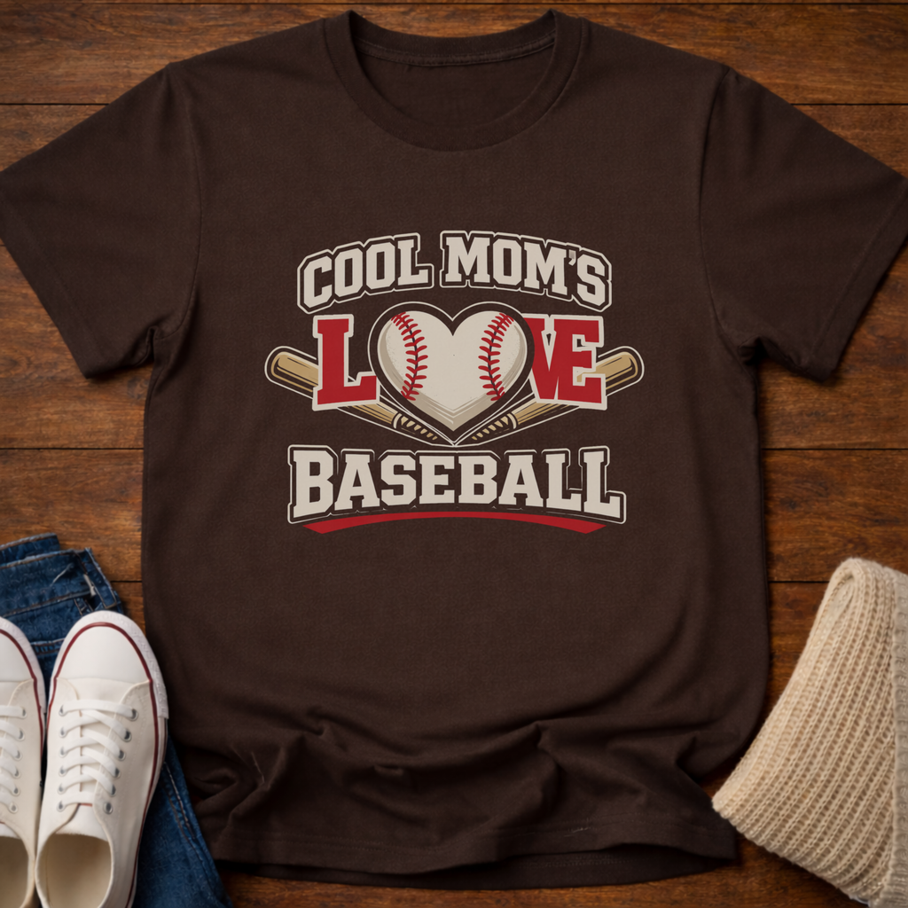 Cool Mom's Love Baseball T-Shirt