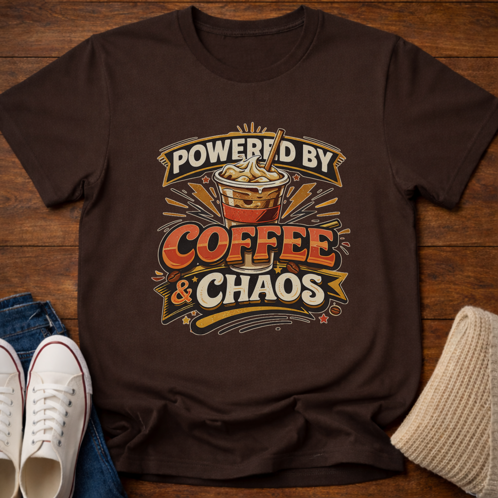 Powered by Coffee and Chaos T-Shirt