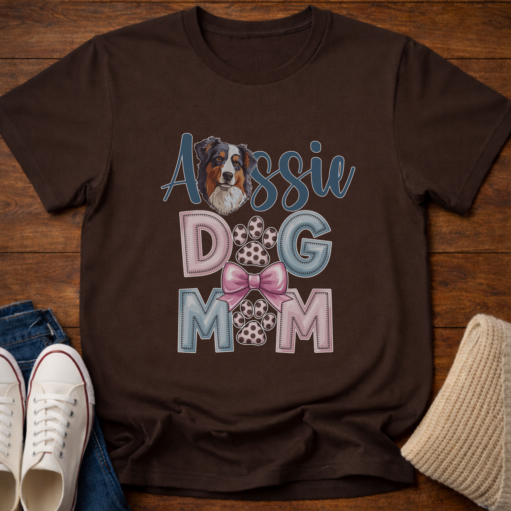 Aussie Mom Paw Print T-Shirt