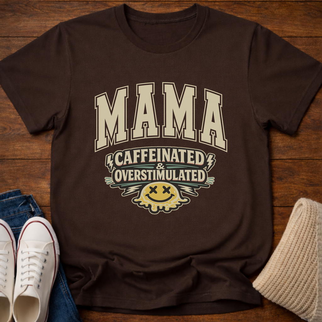 Mama Caffeinated and Overstimulated T-Shirt