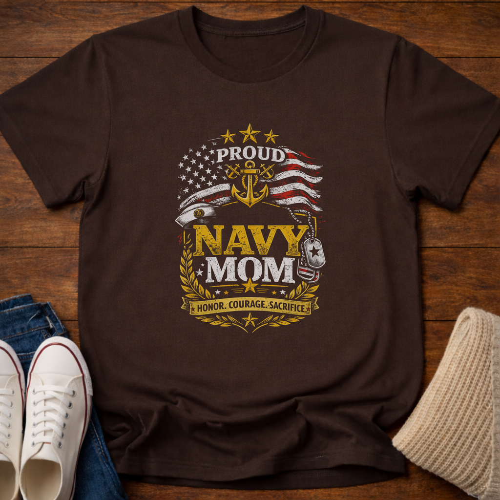 Proud Navy Mom T-Shirt