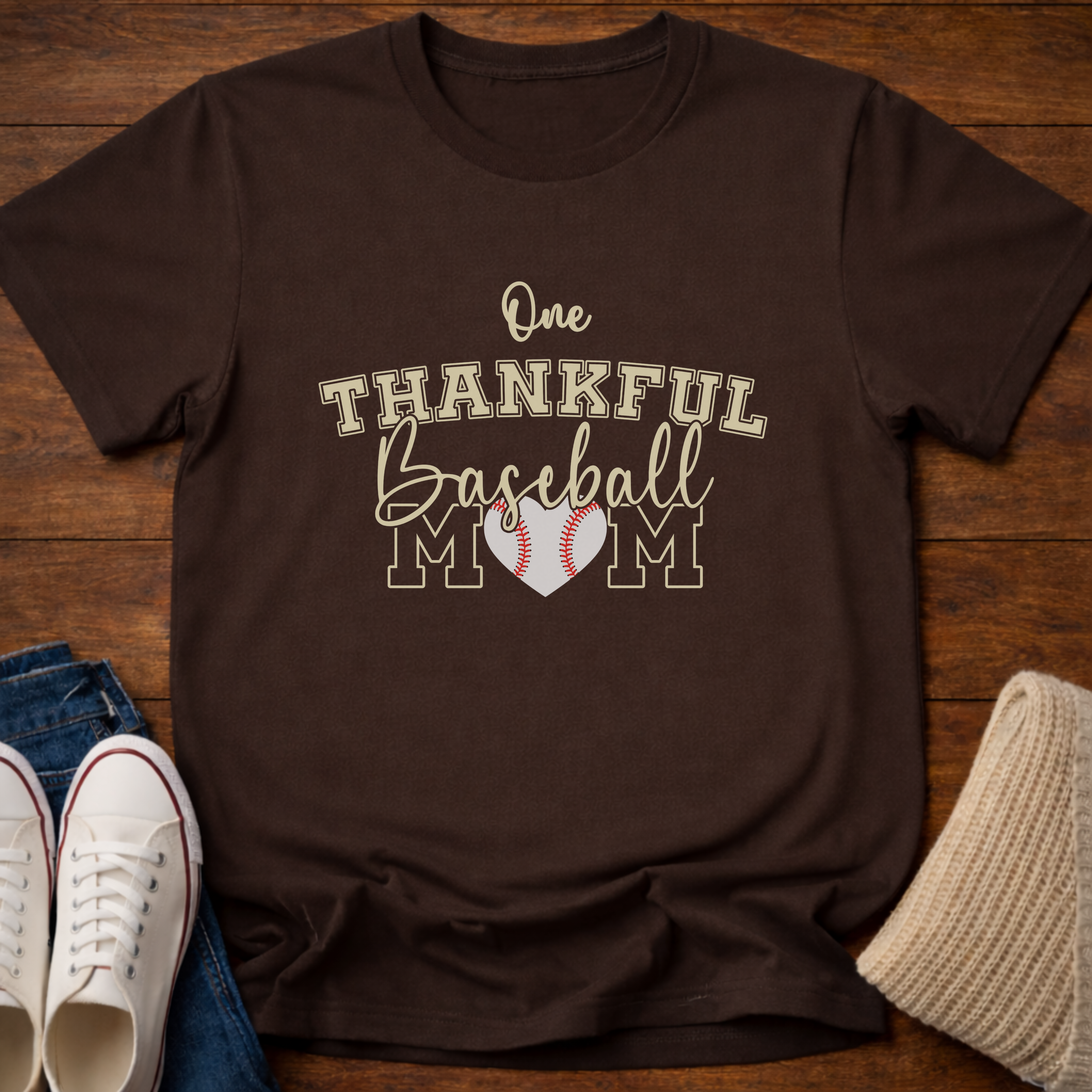 Thankful Baseball Mom T-Shirt