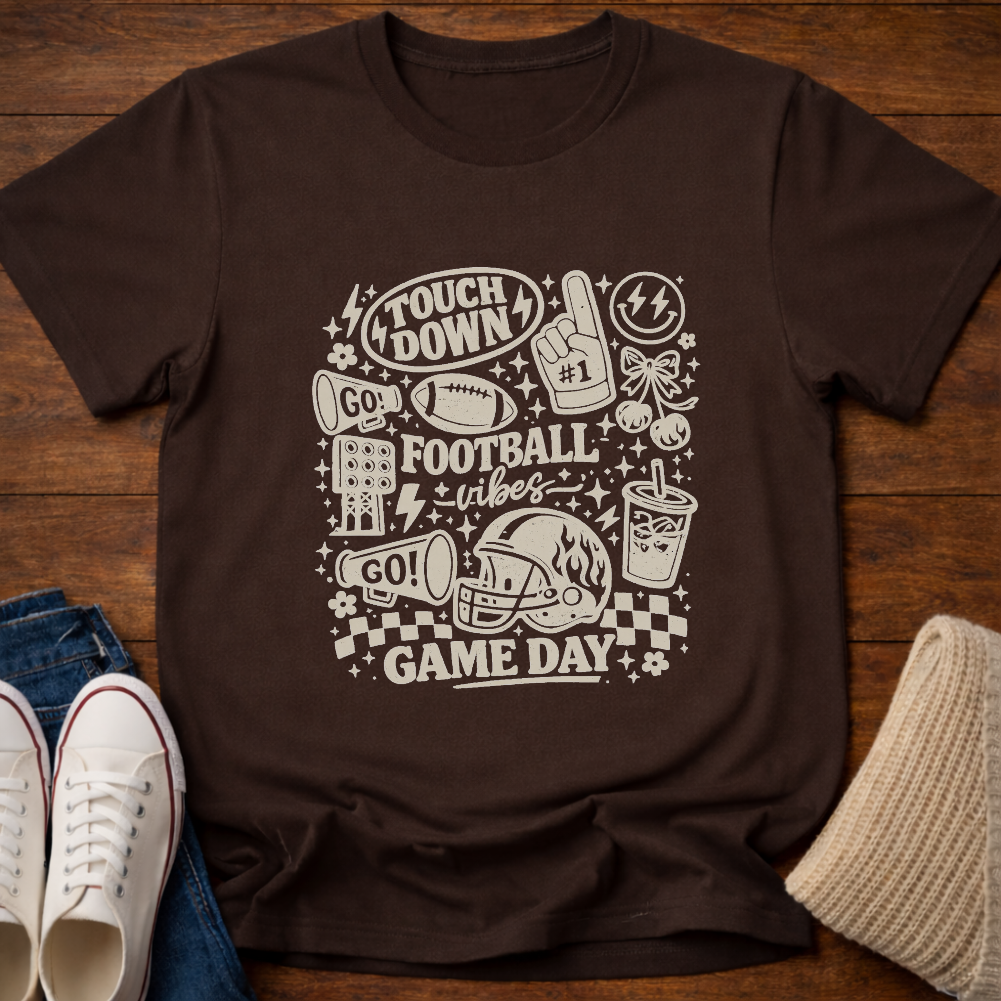 Football Mom Doodle T-Shirt