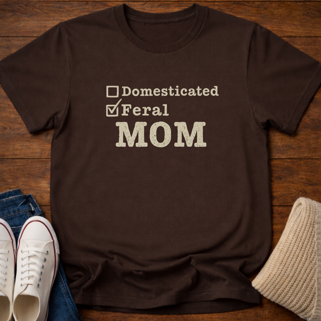 Feral Mom Checked T-Shirt