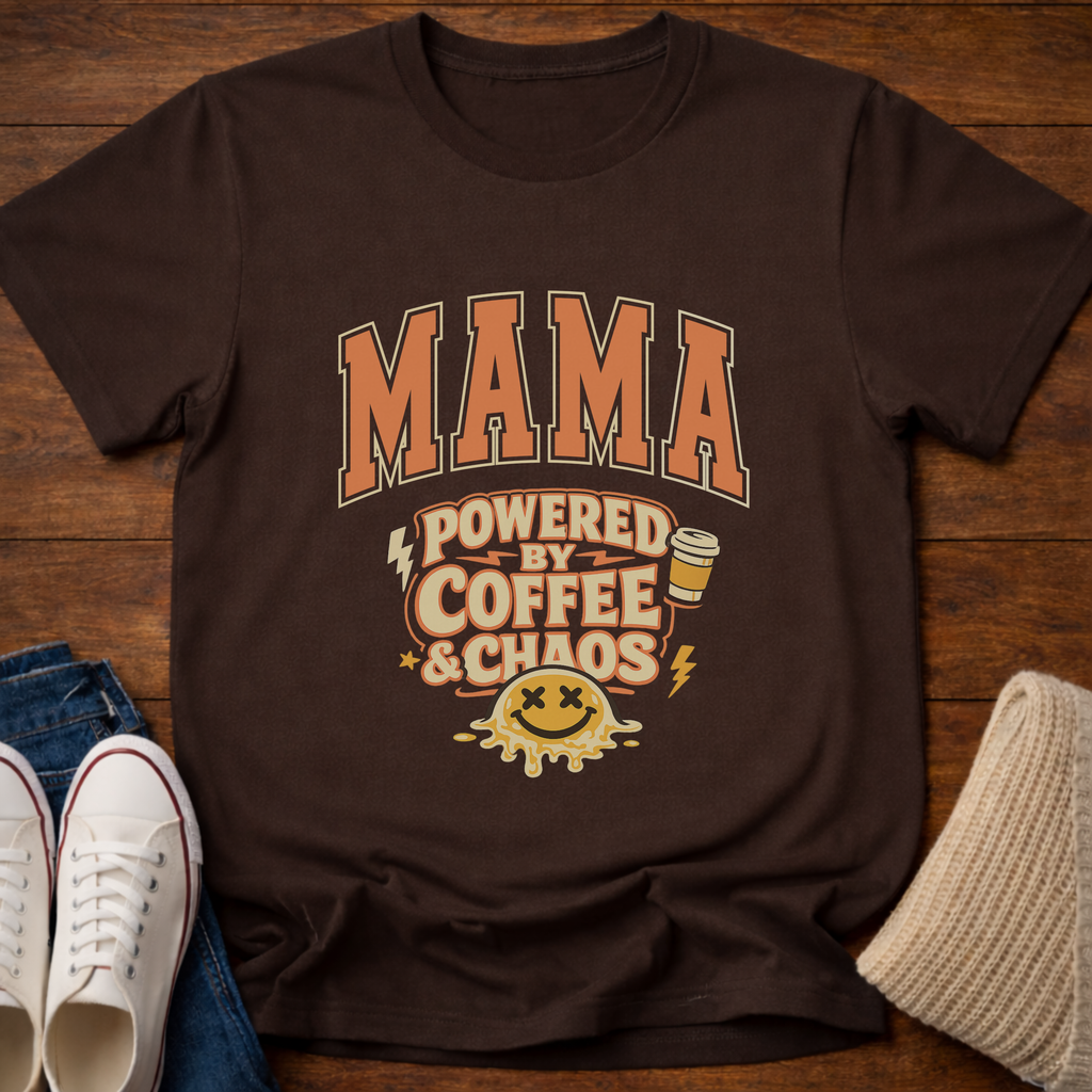 Mama Powered by Coffee and Chaos T-Shirt