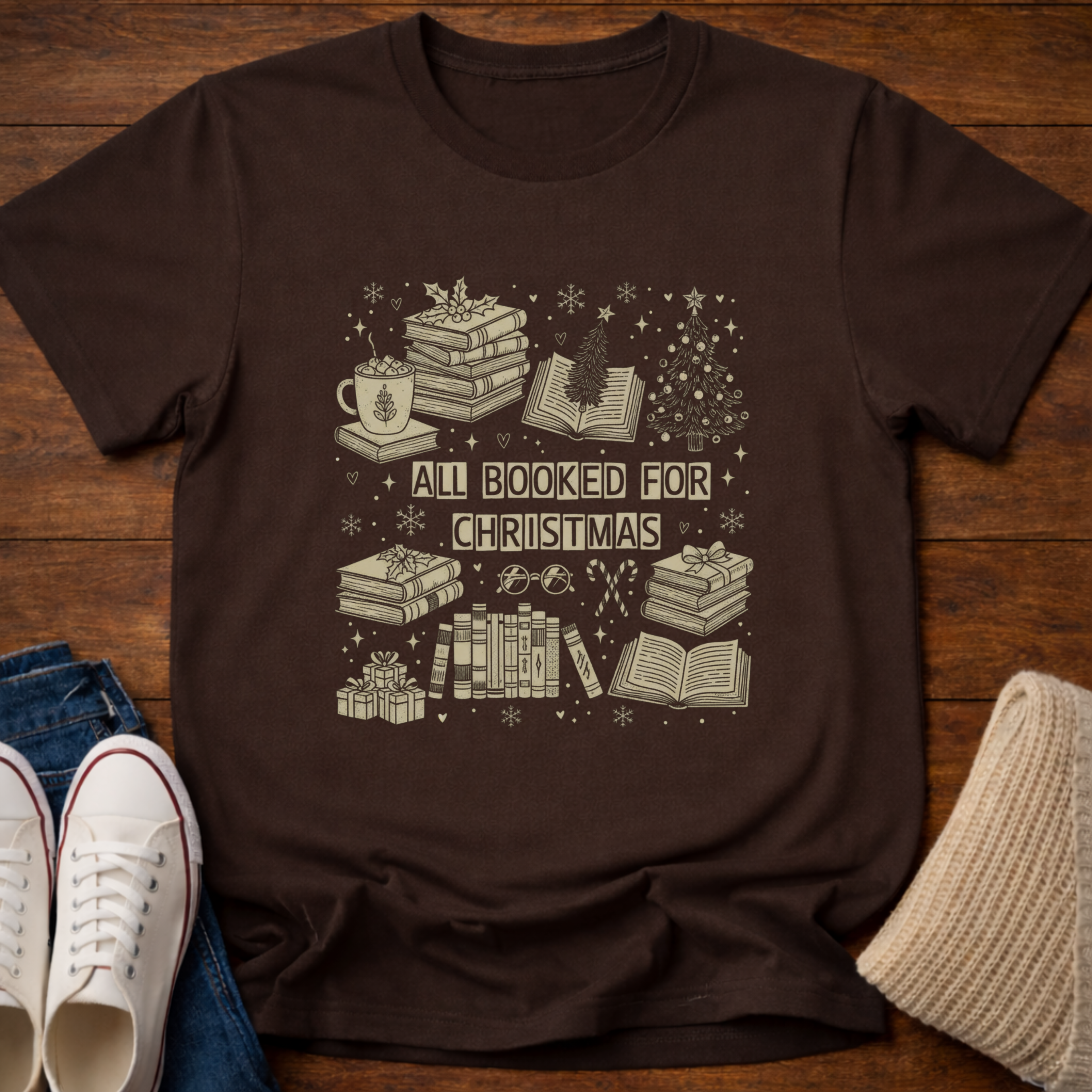 All Booked for Christmas T-Shirt