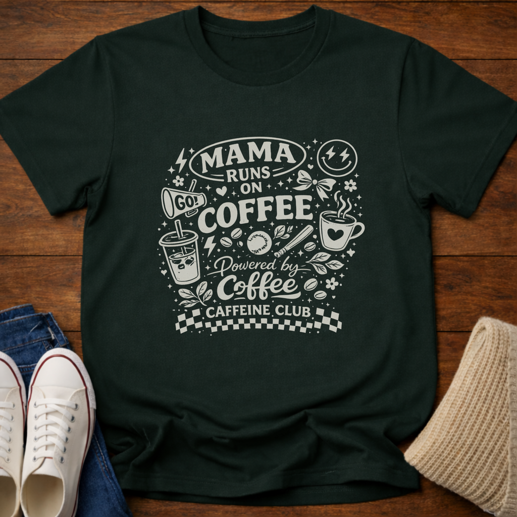 Coffee Mama Doodle Collage T-Shirt