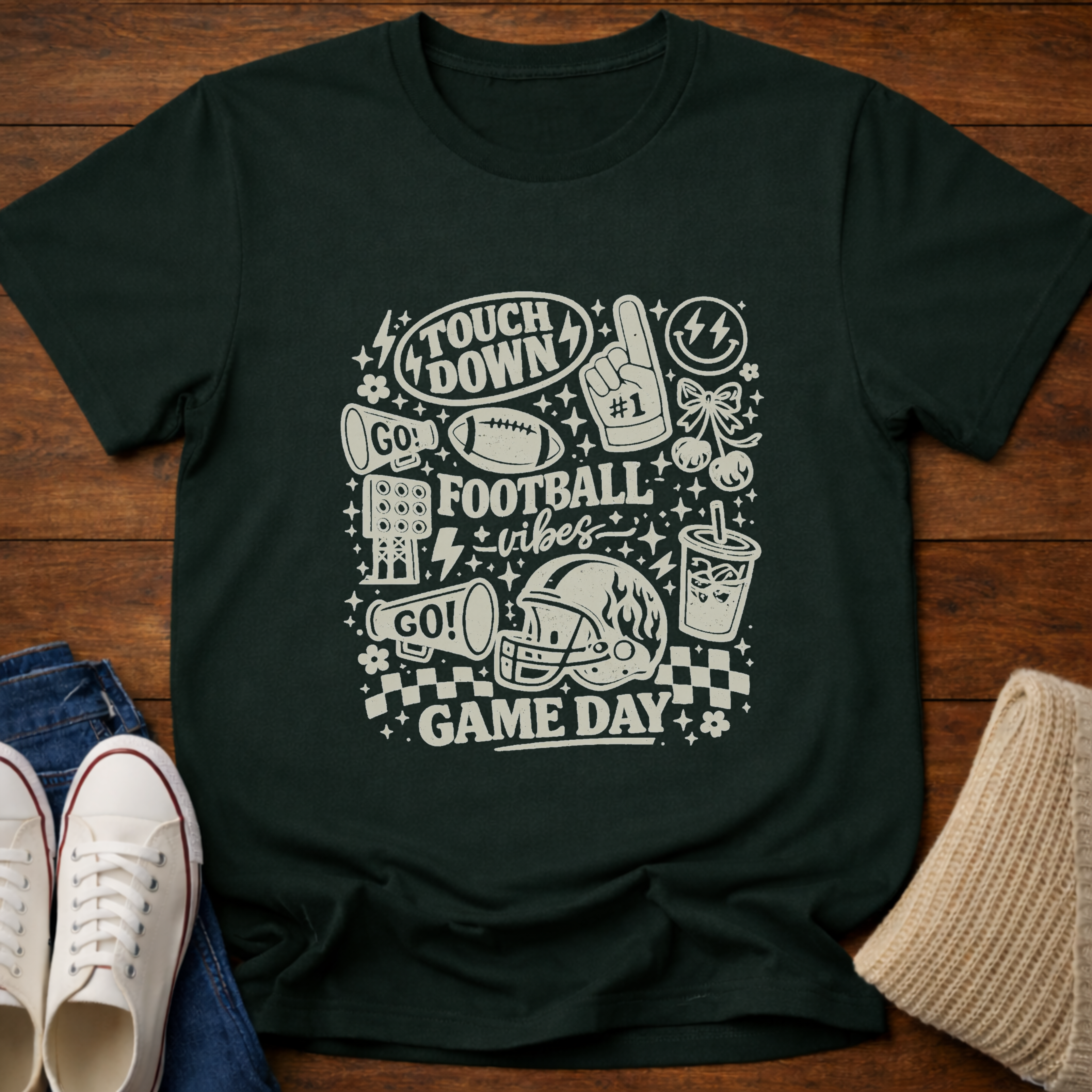 Football Mom Doodle T-Shirt
