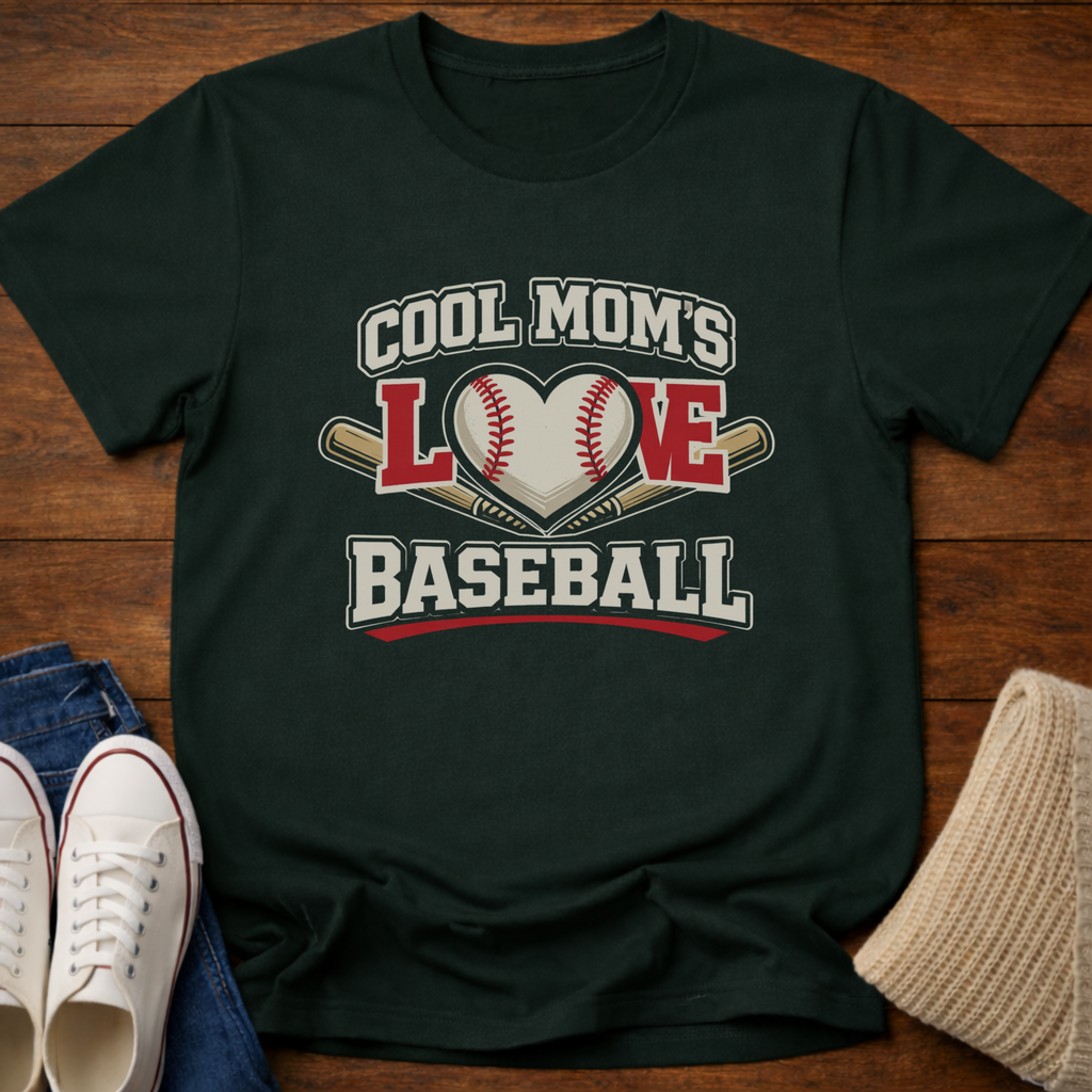Cool Mom's Love Baseball T-Shirt