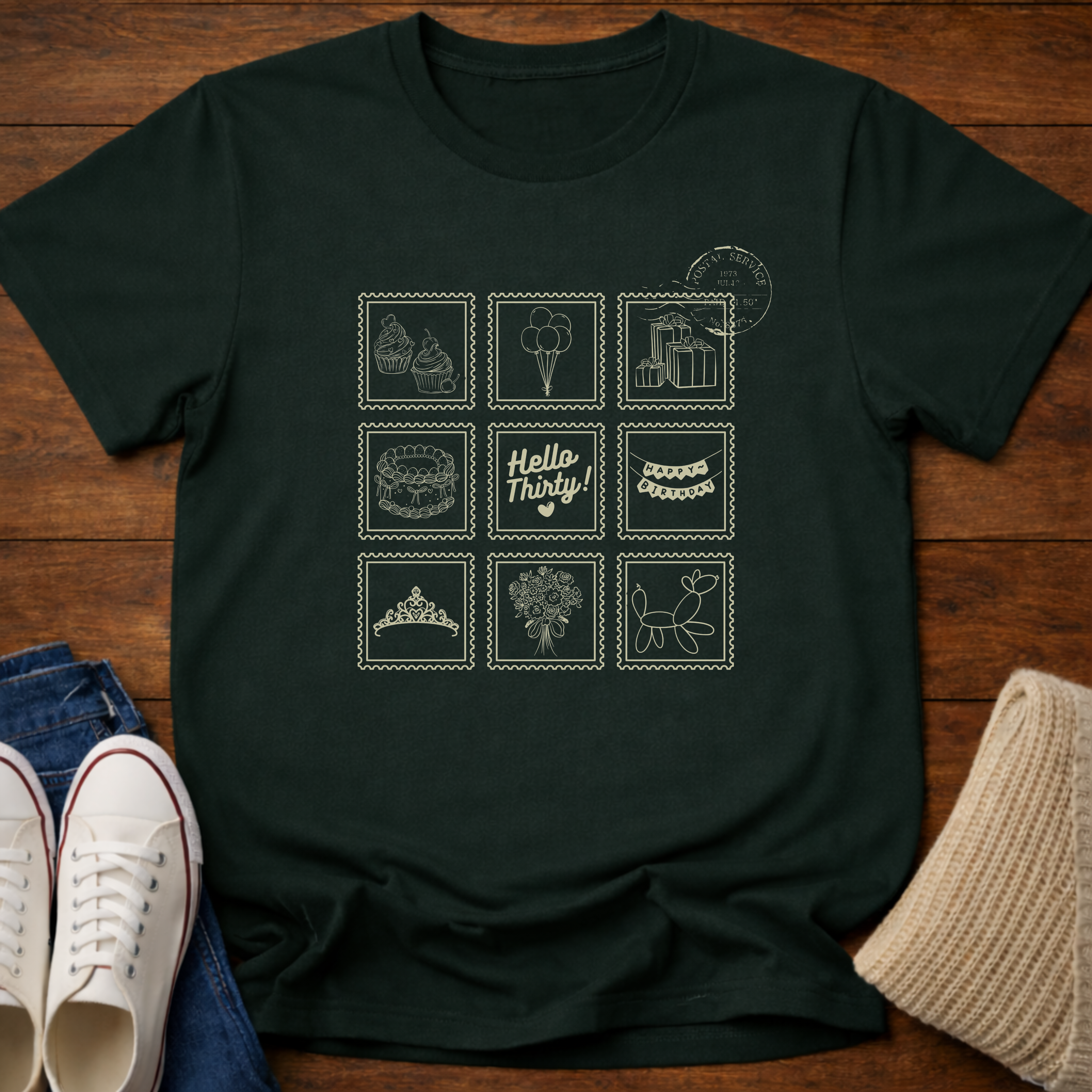 30th Milestone Stamps T-Shirt