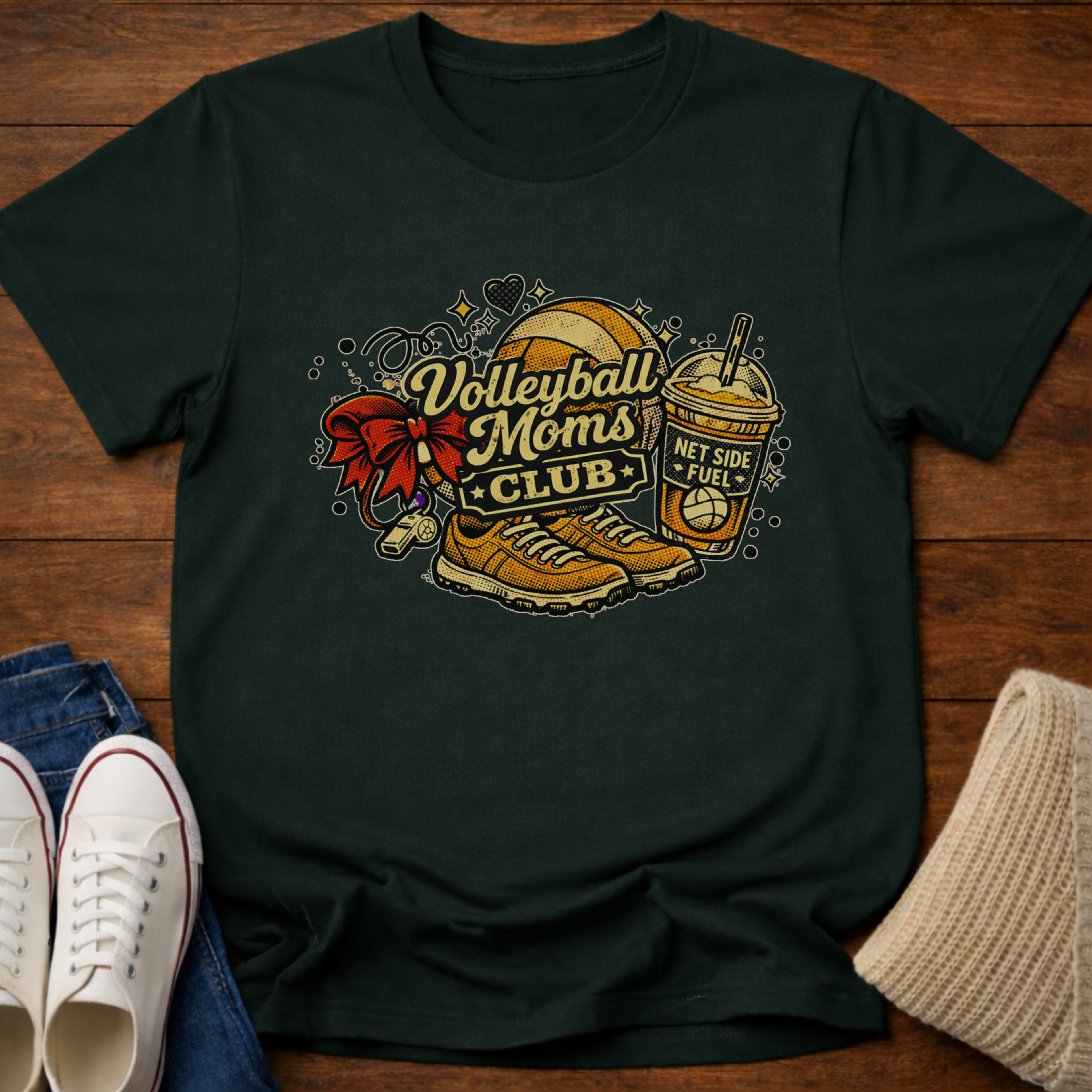 Volleyball Moms Club T-Shirt