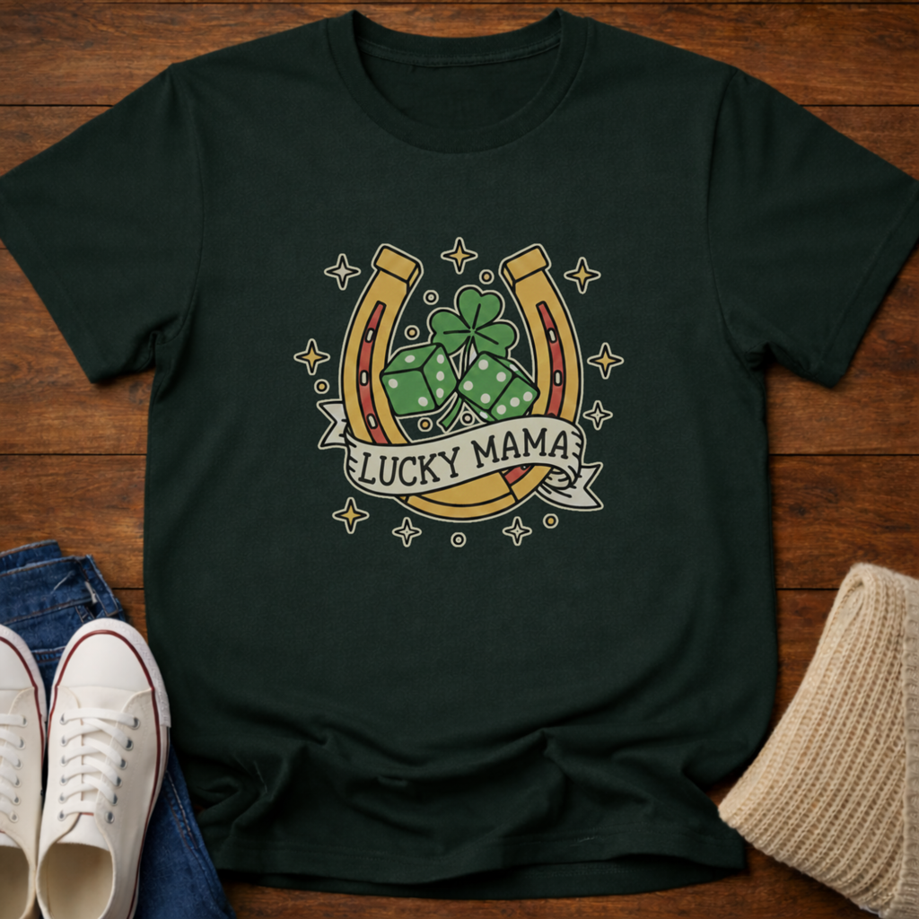 St. Patricks Day Lucky Mama  T-Shirt