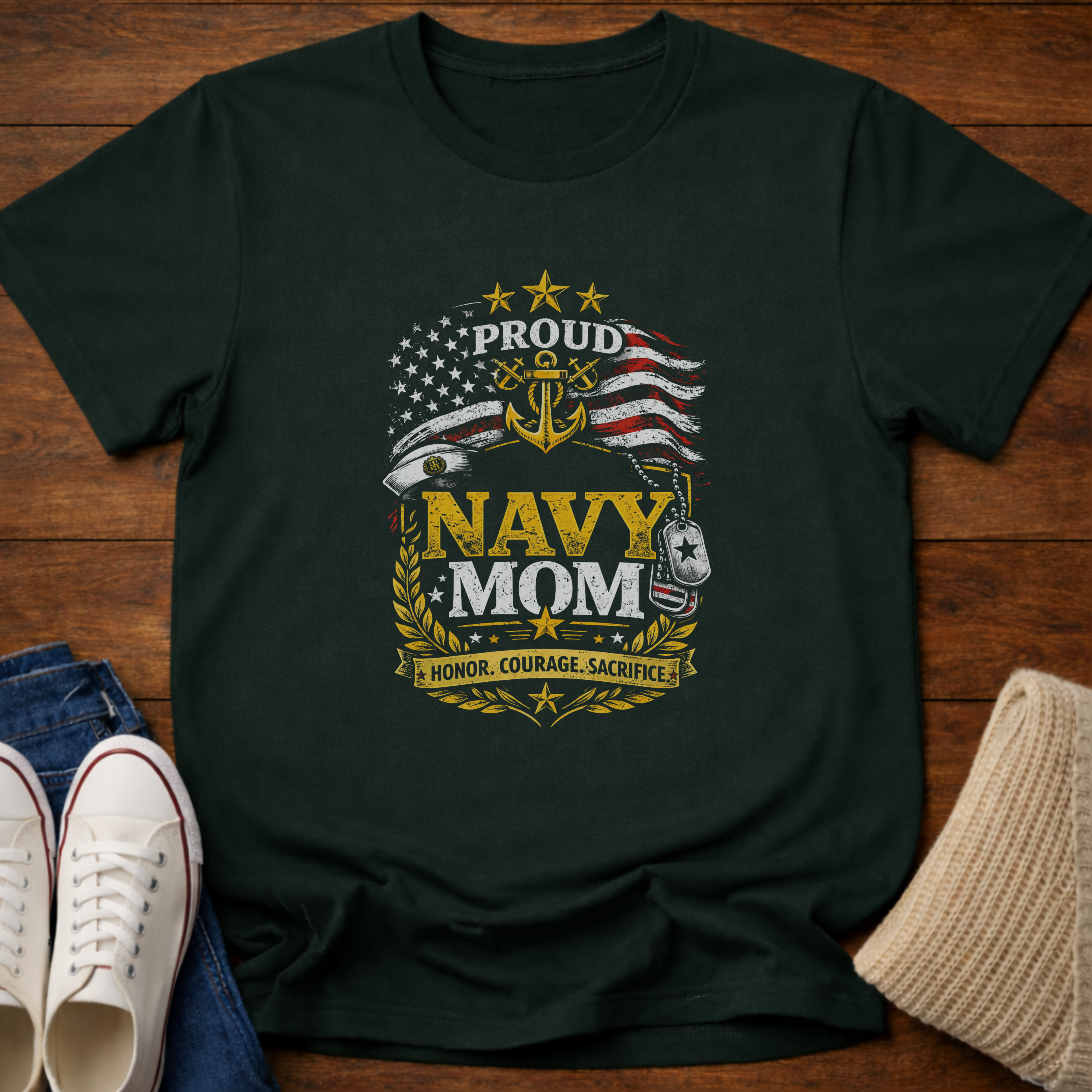 Proud Navy Mom T-Shirt