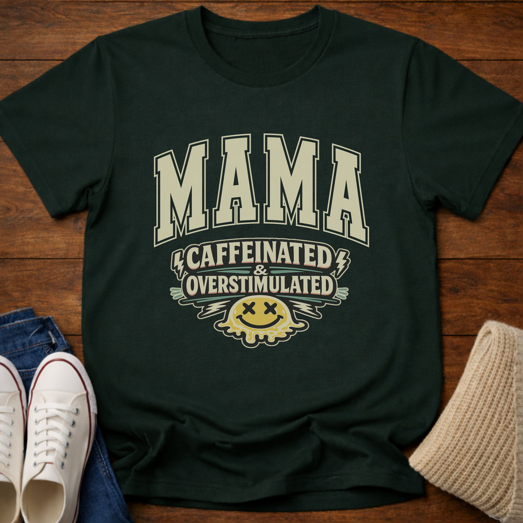 Mama Caffeinated and Overstimulated T-Shirt