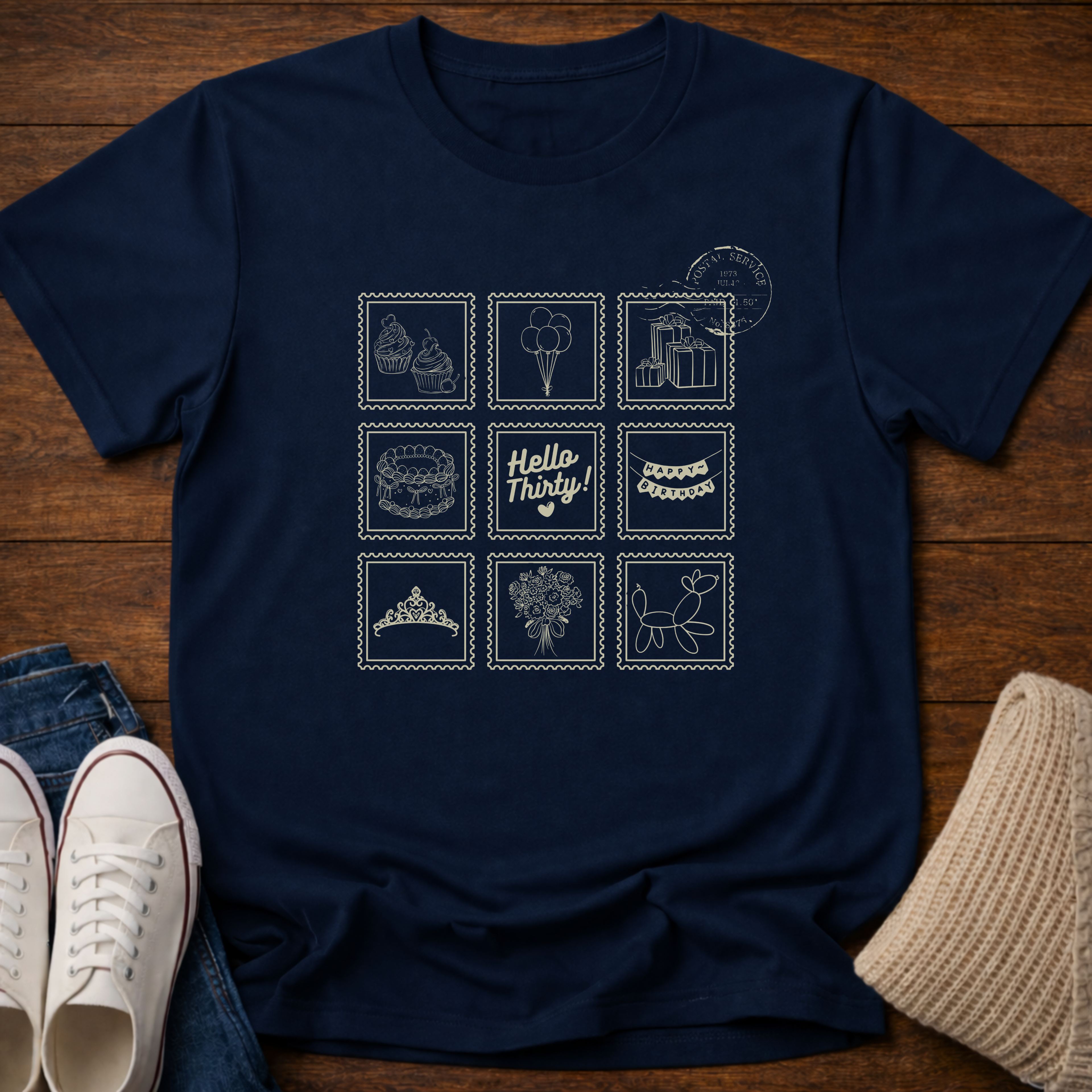 30th Milestone Stamps T-Shirt