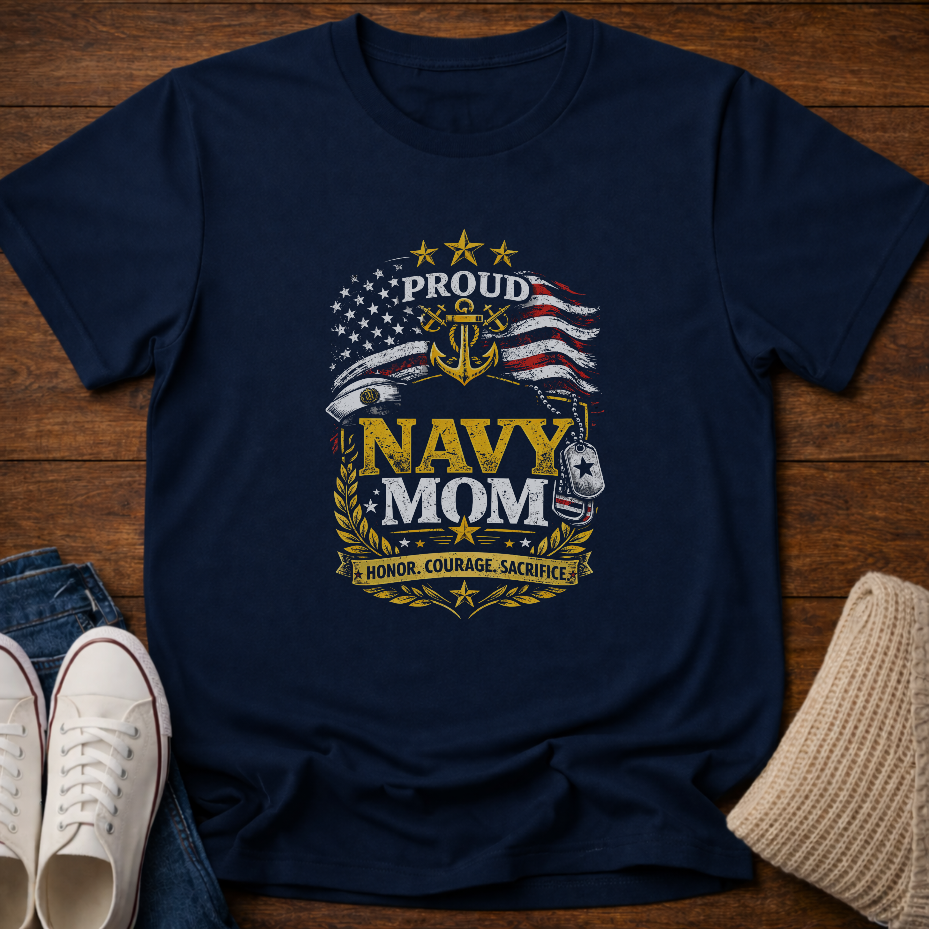 Proud Navy Mom T-Shirt