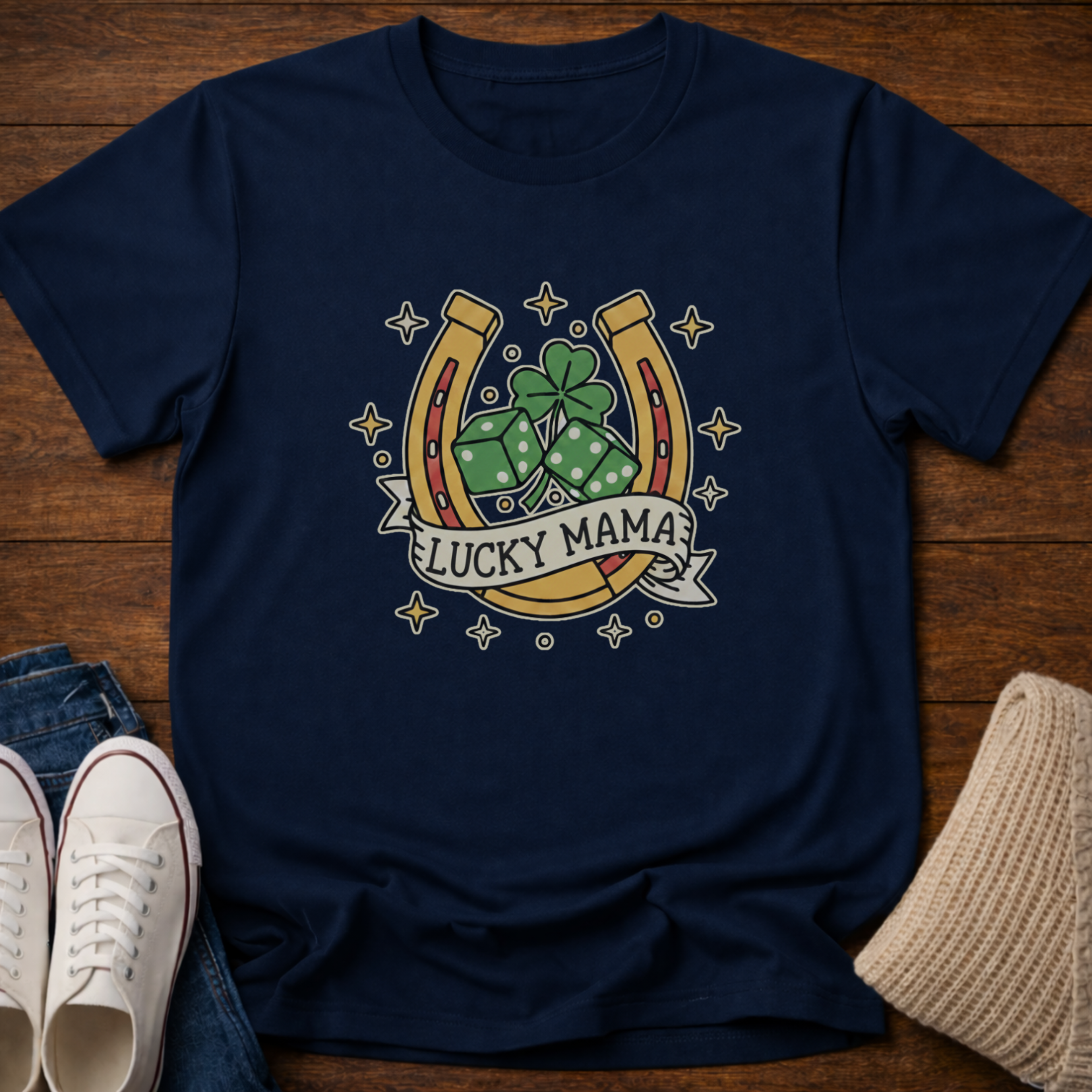 St. Patricks Day Lucky Mama  T-Shirt