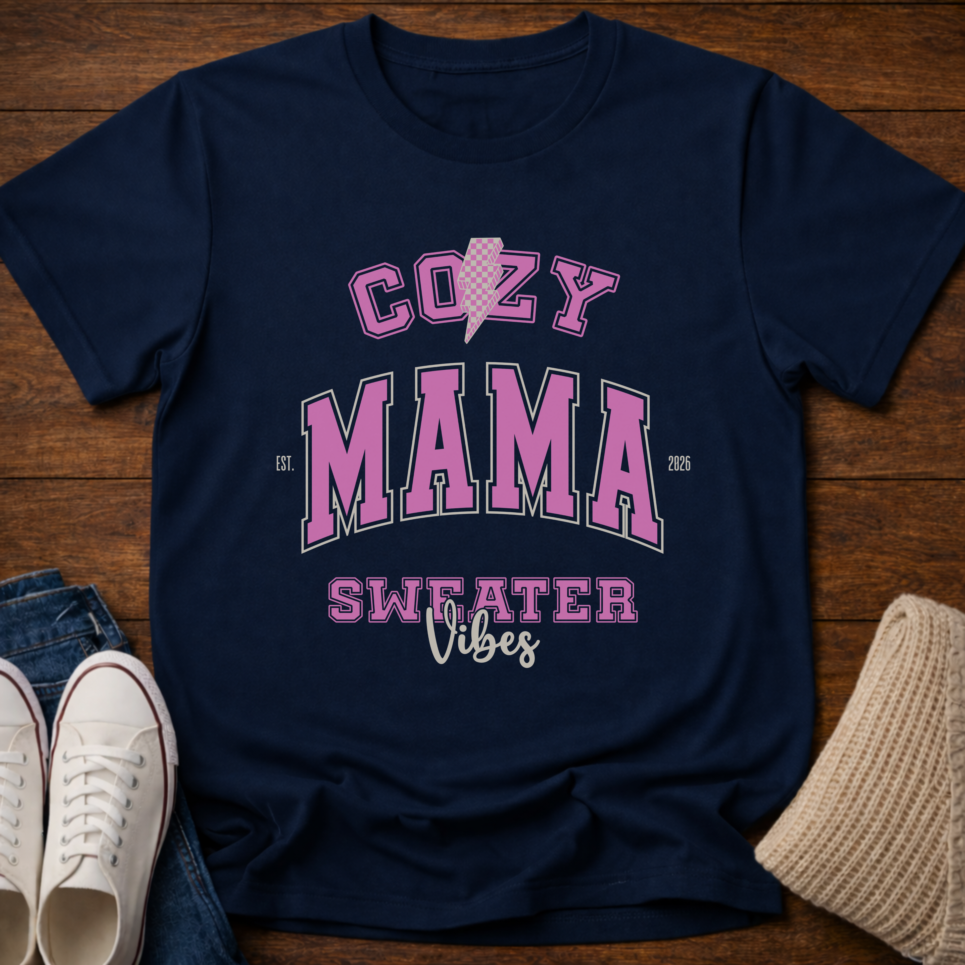 Cozy Mama Sweater Vibes T-Shirt