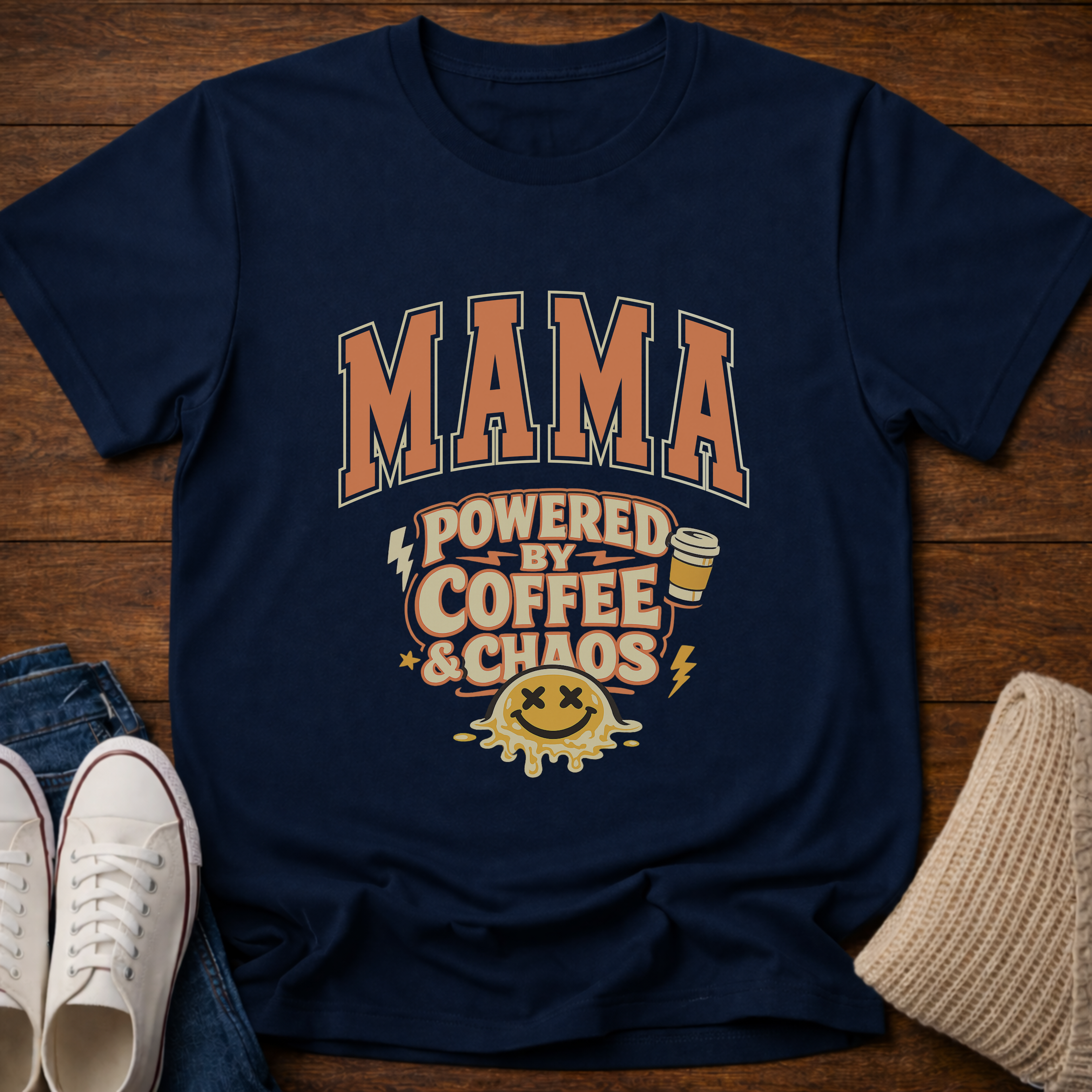 Mama Powered by Coffee and Chaos T-Shirt