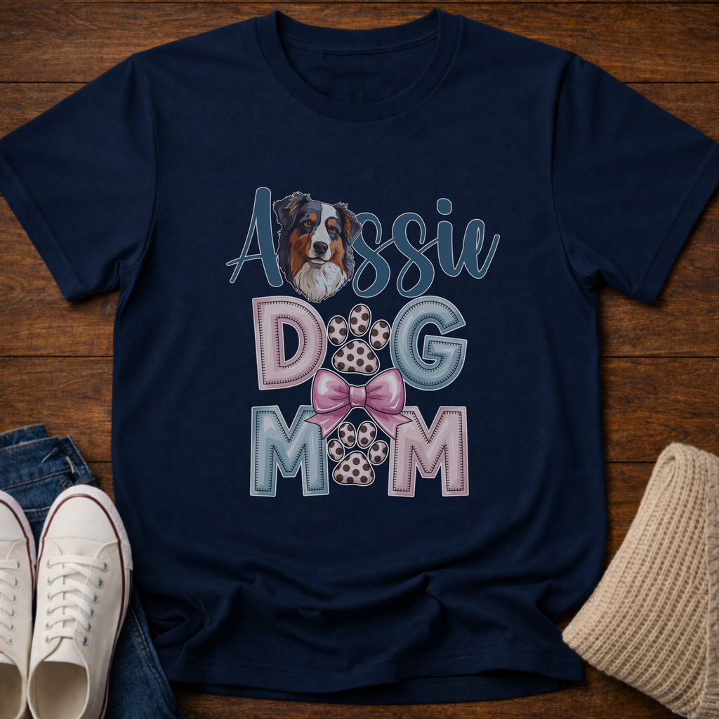 Aussie Mom Paw Print T-Shirt