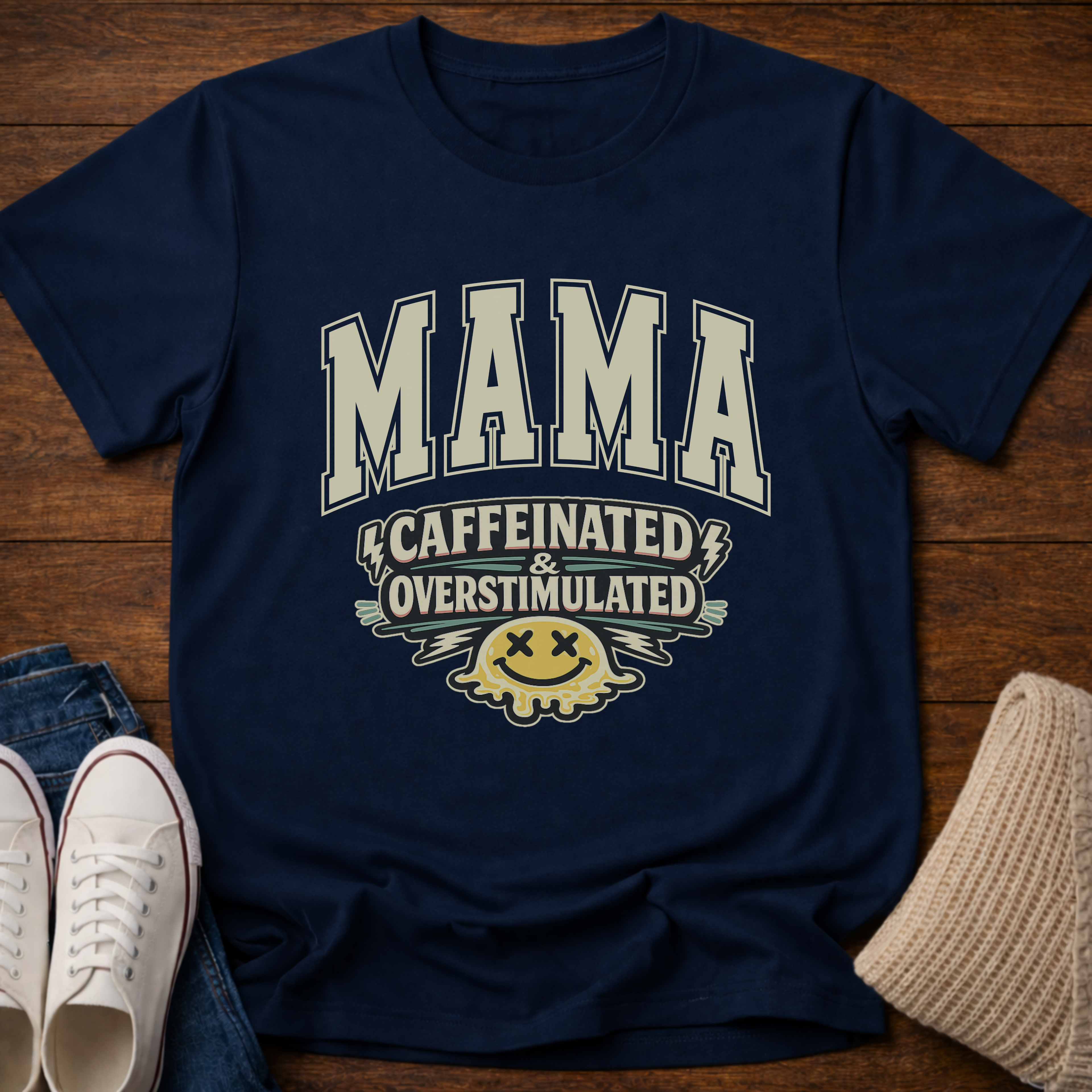 Mama Caffeinated and Overstimulated T-Shirt
