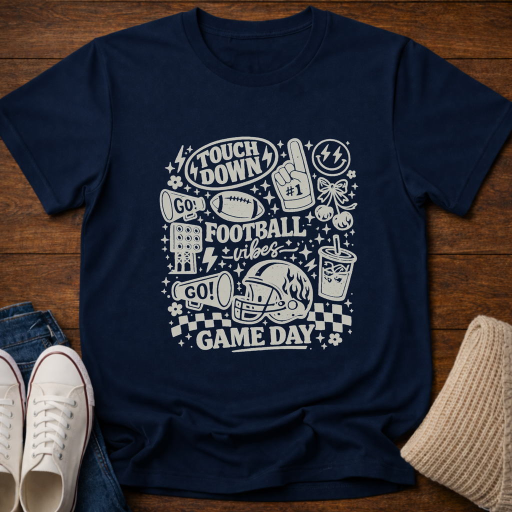 Football Mom Doodle T-Shirt