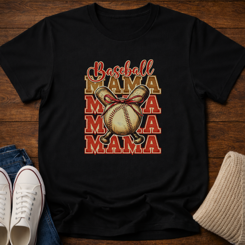 Retro Baseball Mama T-Shirt