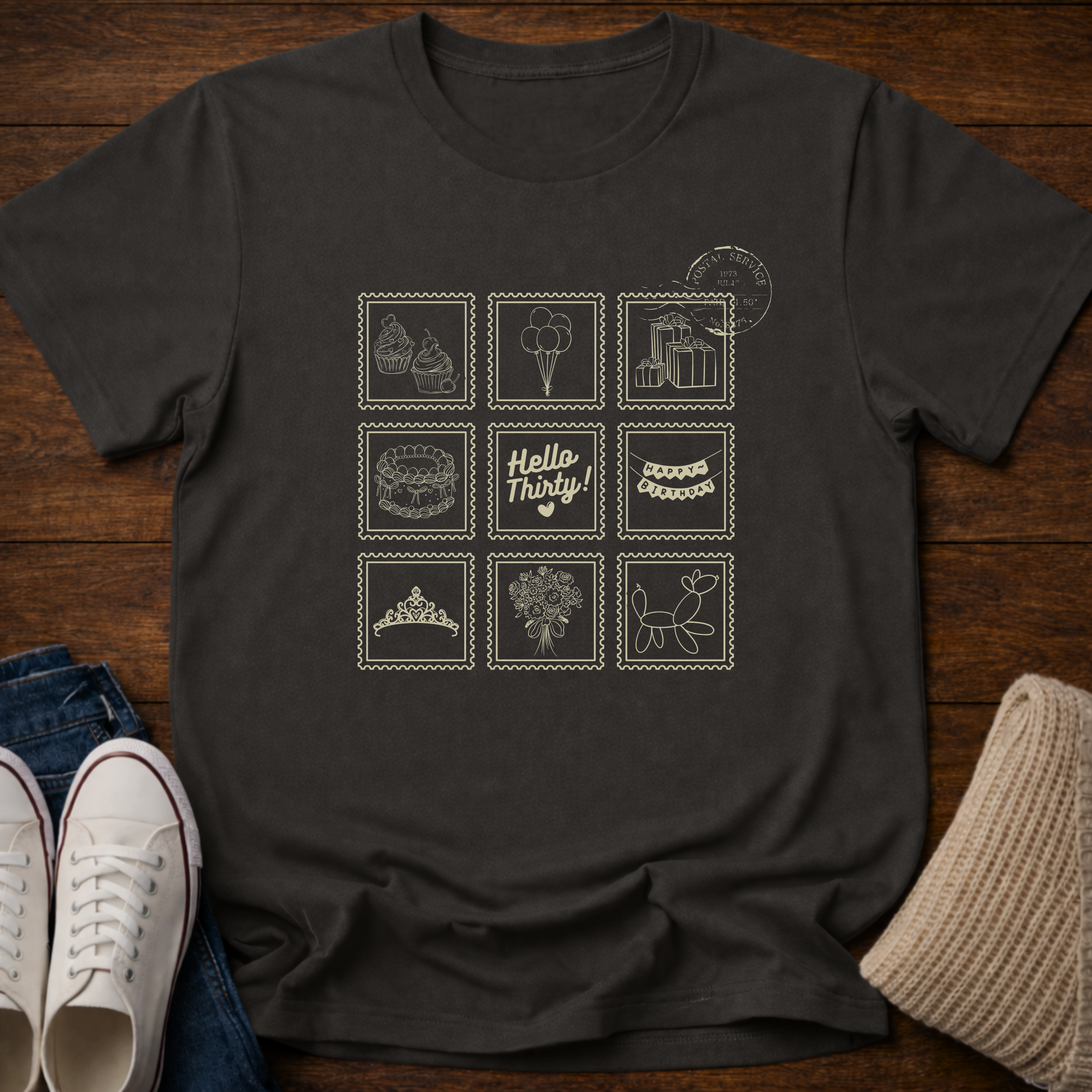 30th Milestone Stamps T-Shirt